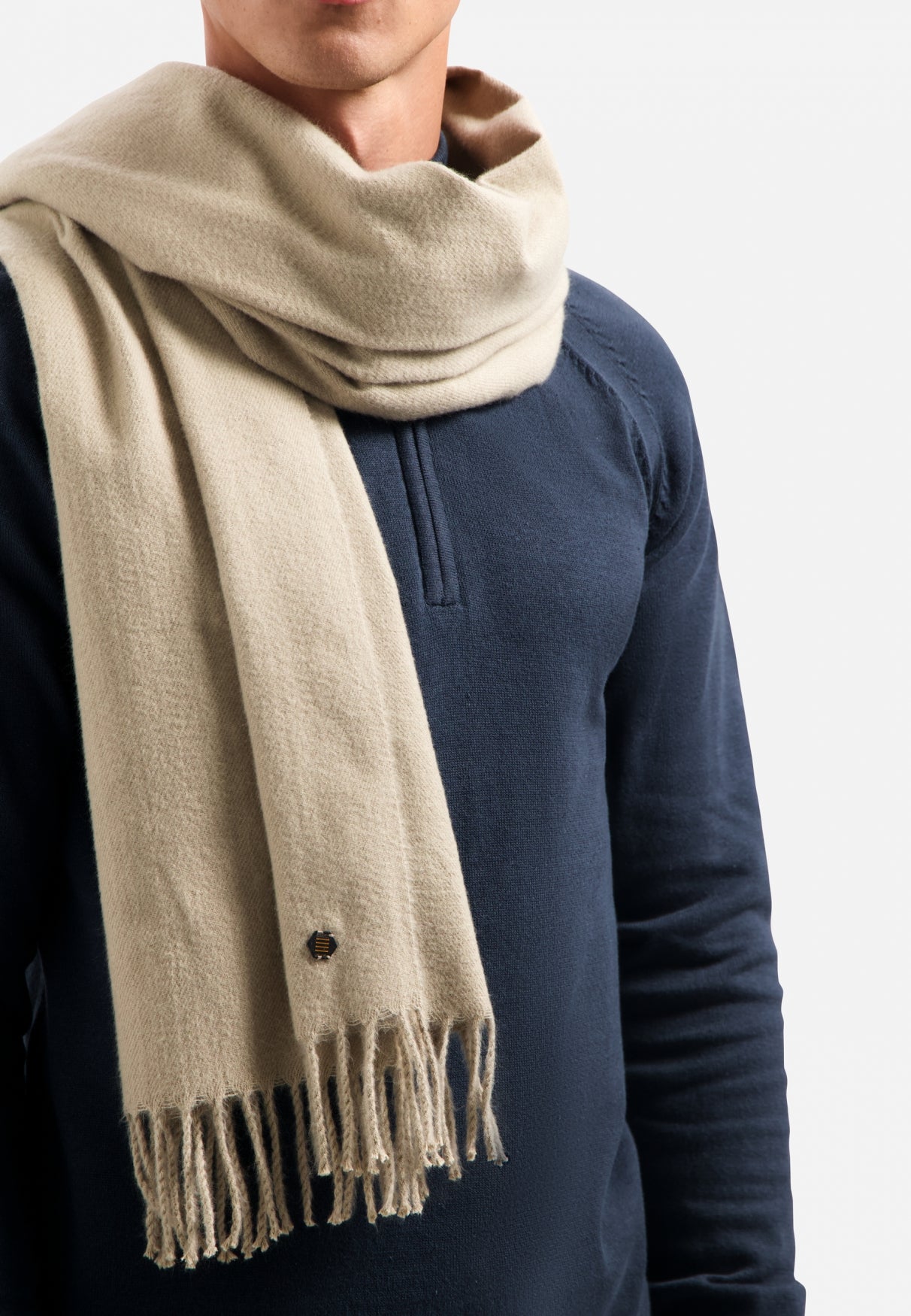 Wool look scarf | Sand
