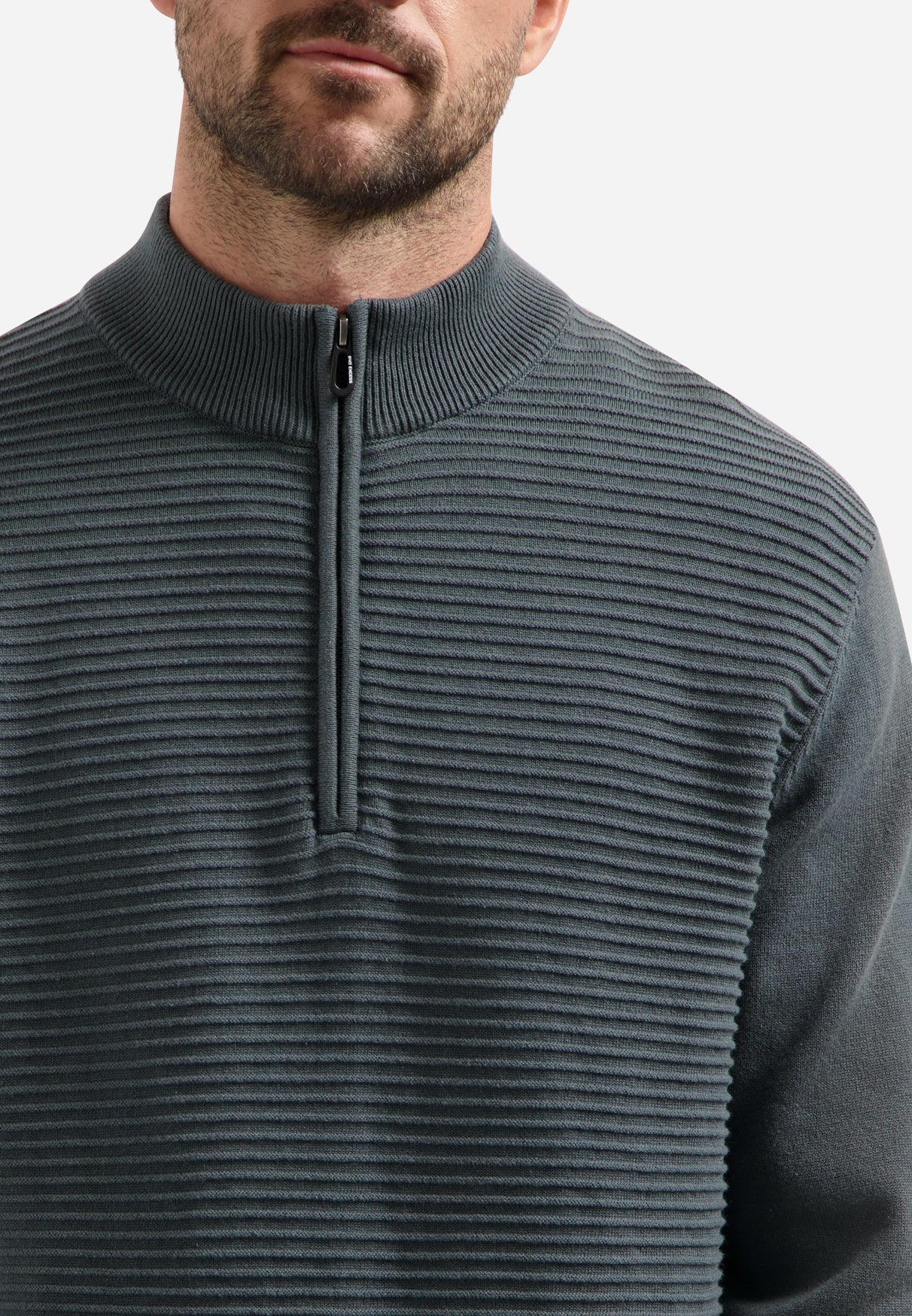 Ribbed knit jumper | Dark Steel