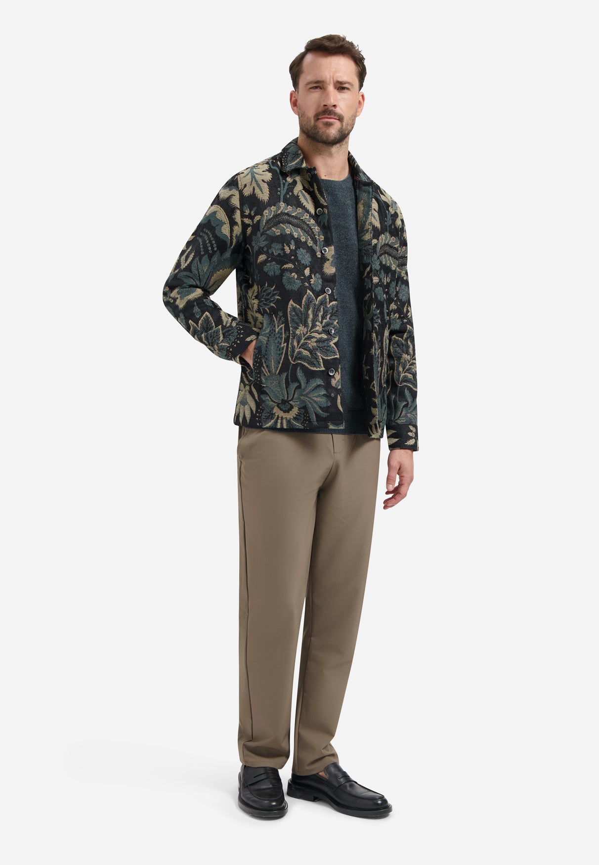 Jacquard overshirt | Zwart