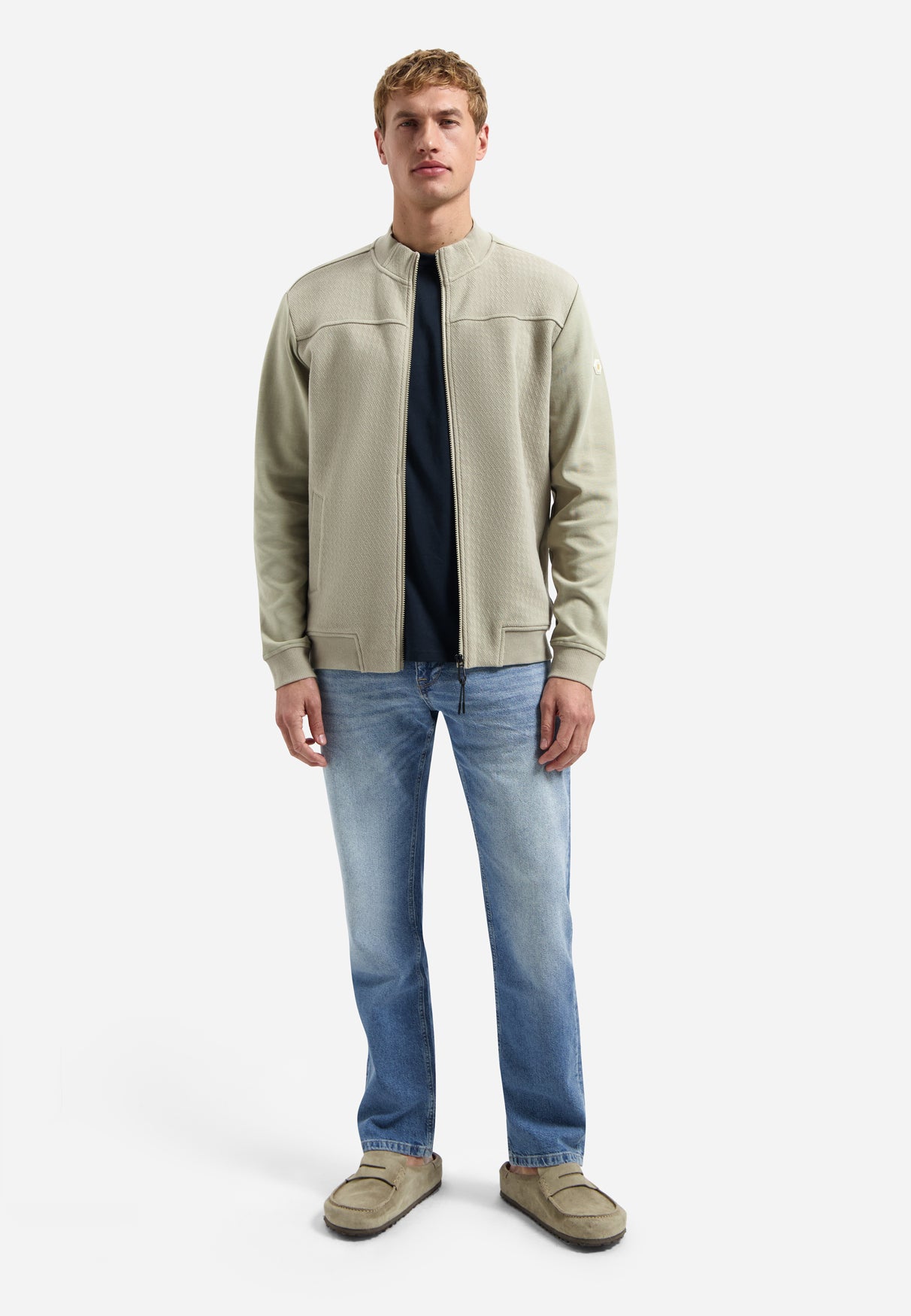 Jas met gemengde texturen | Taupe