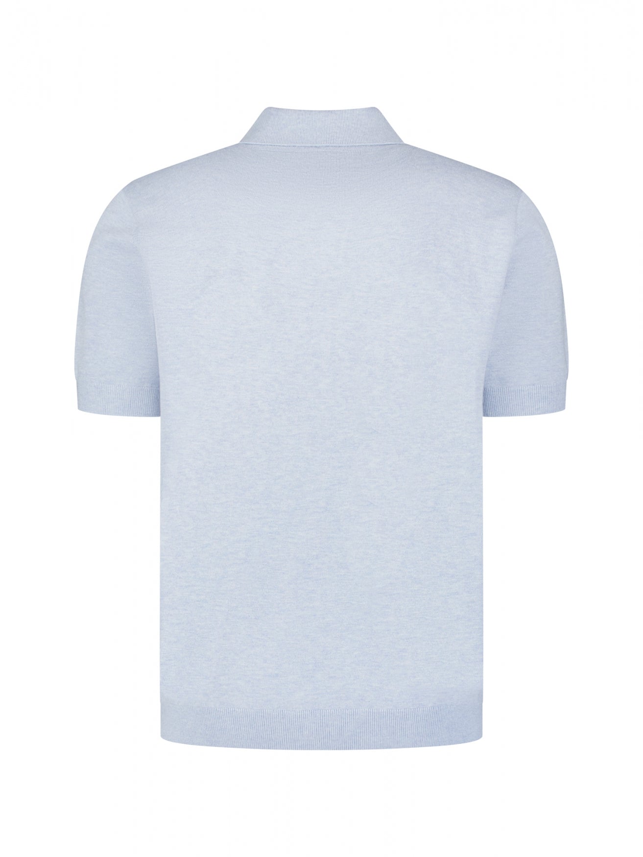 Gebreide polo met V-hals Blauw