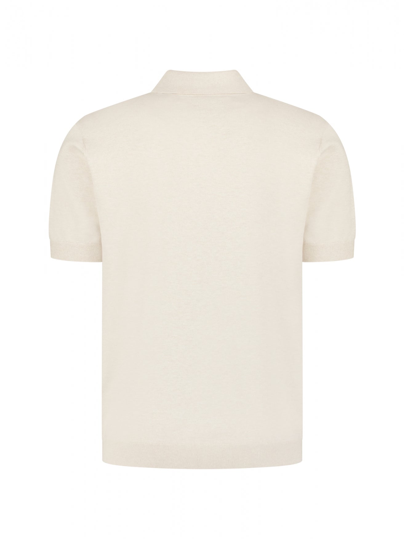 Gebreide polo met V-hals | Desert