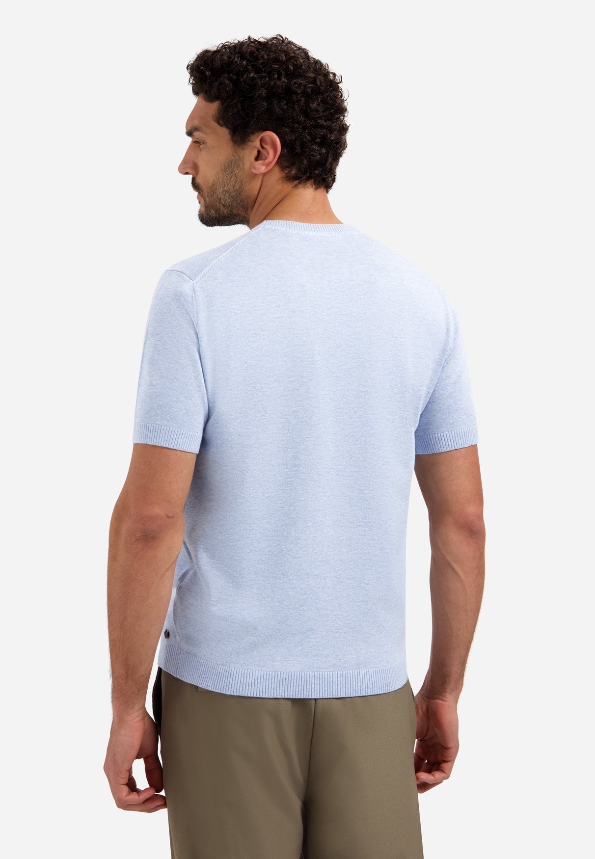 Gebreid T-shirt | Blauw