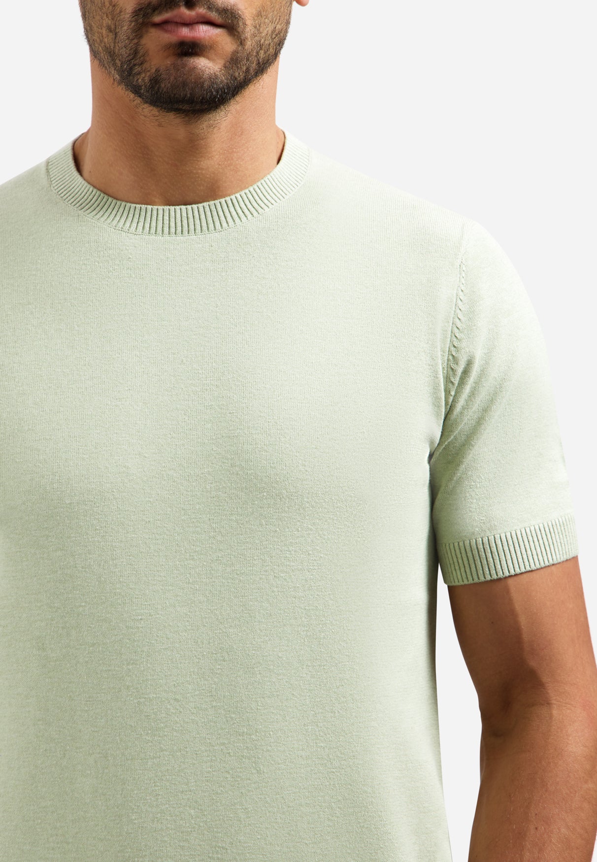 Gebreid T-shirt | Groen