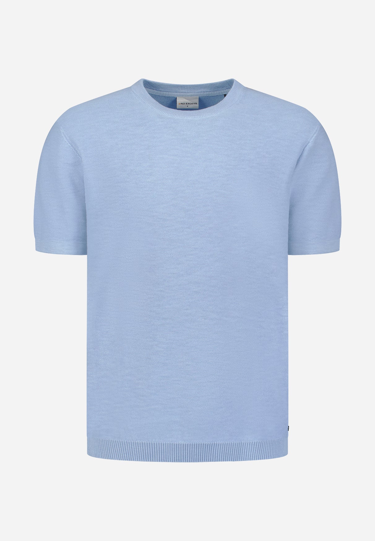 Gebreid slub T-shirt | Blauw