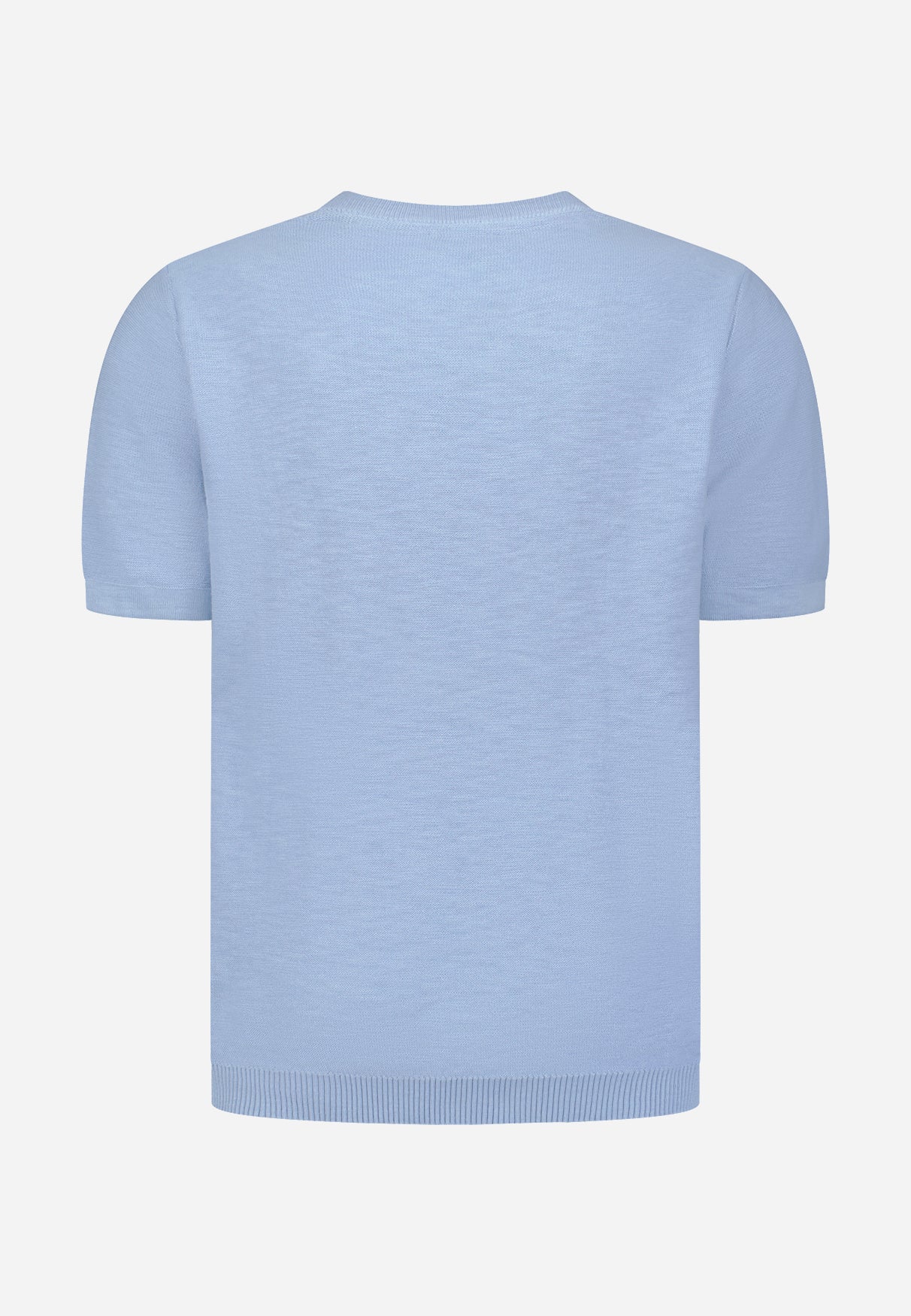 Gebreid slub T-shirt | Blauw