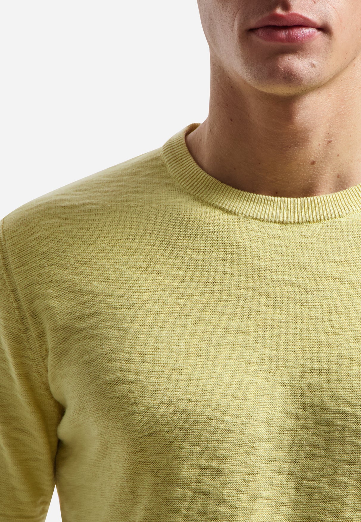 Gebreid slub T-shirt | Yellow