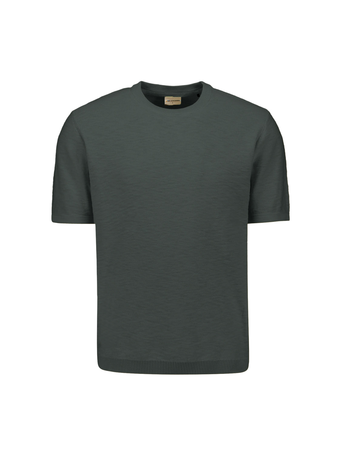 Gebreid slub T-shirt | Dark Steel