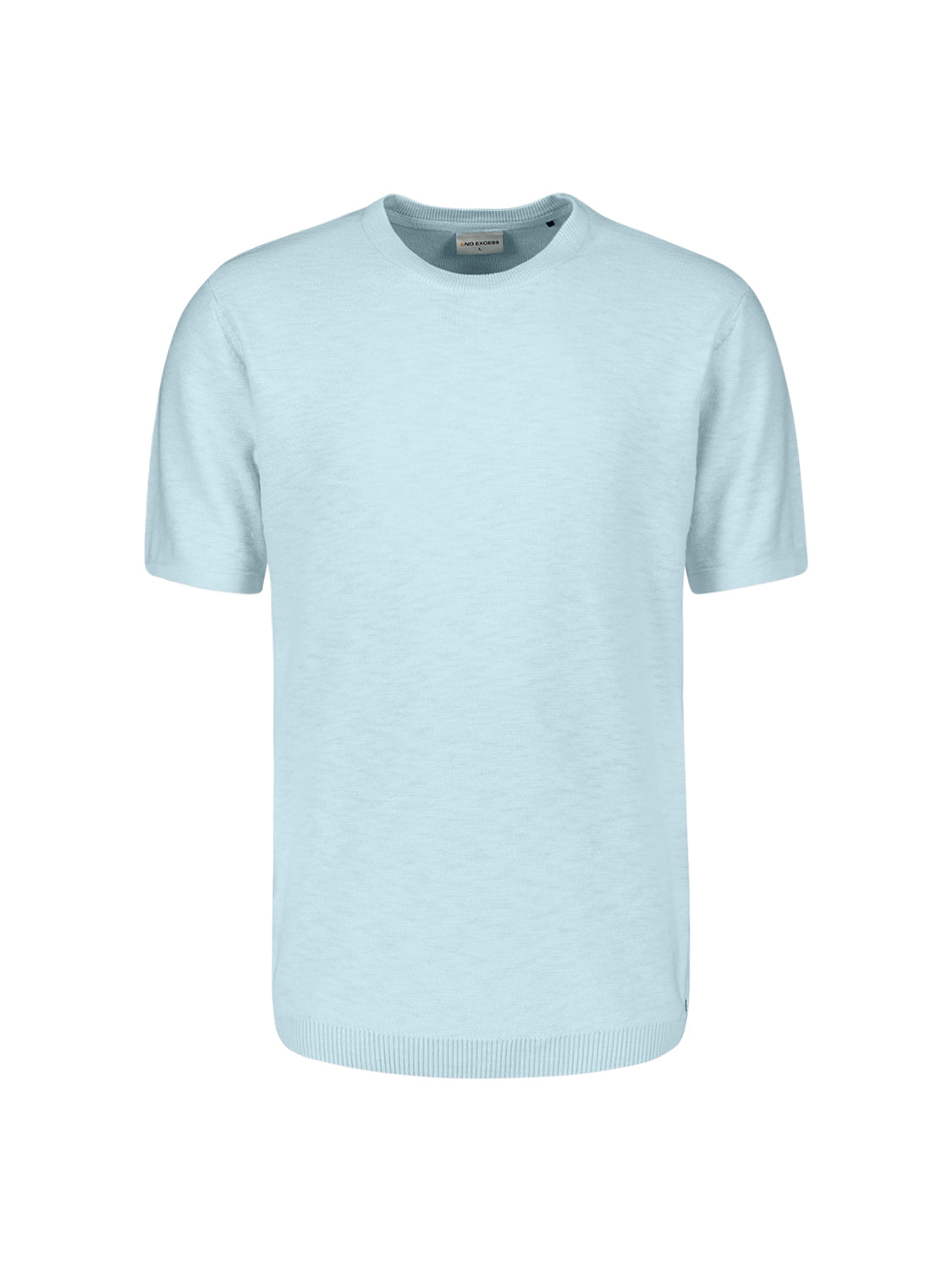 Gebreid slub T-shirt | Sky
