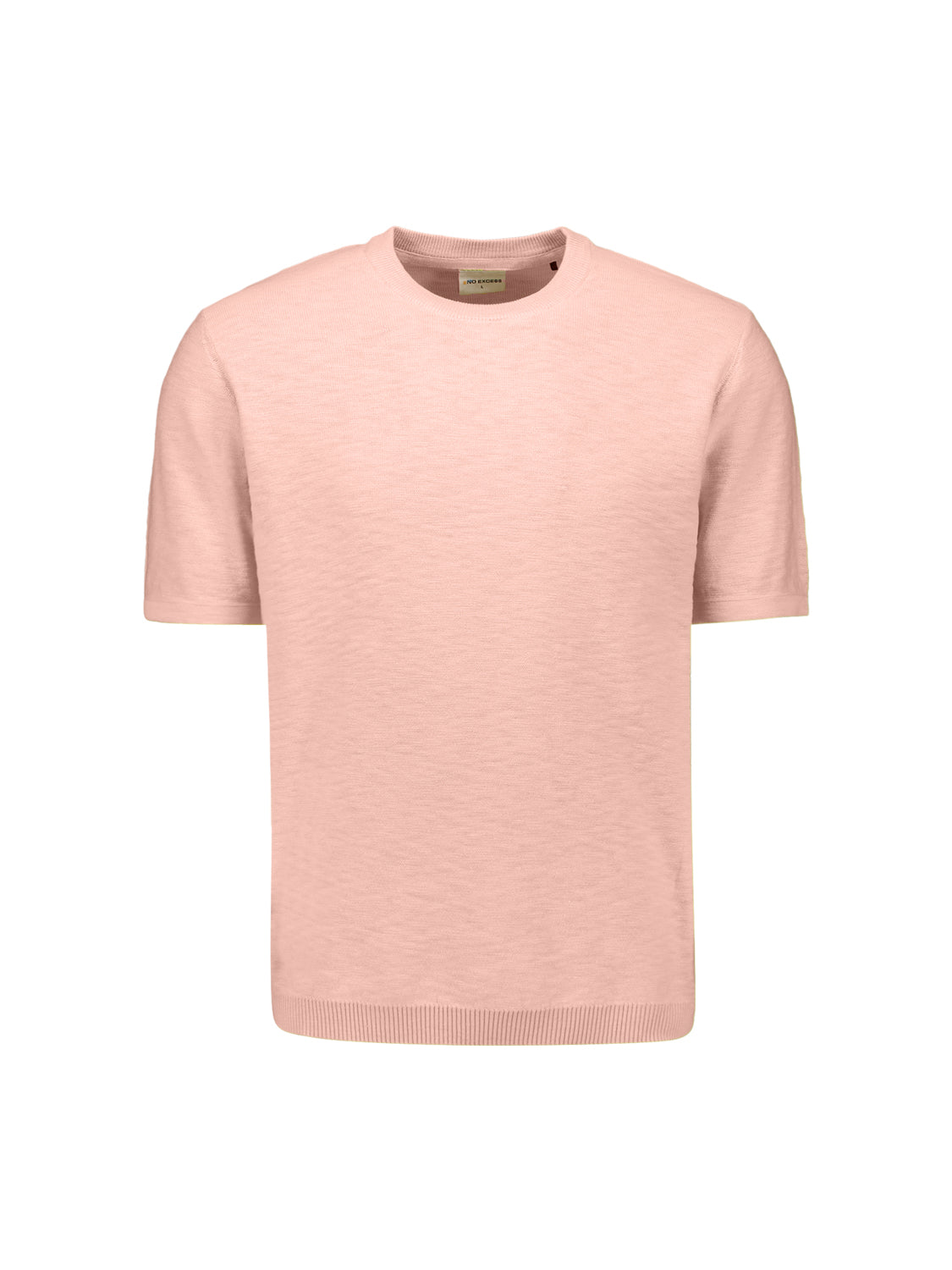 Gebreid slub T-shirt | Light Mauve