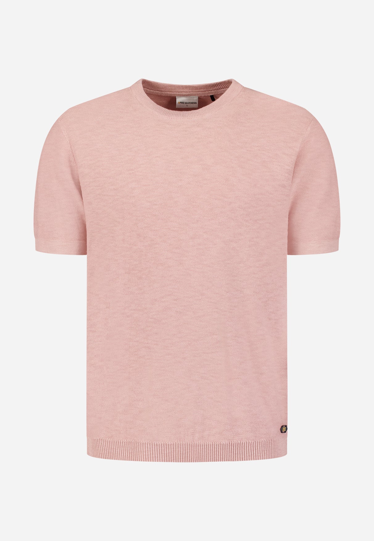 Gebreid slub T-shirt | Light Mauve