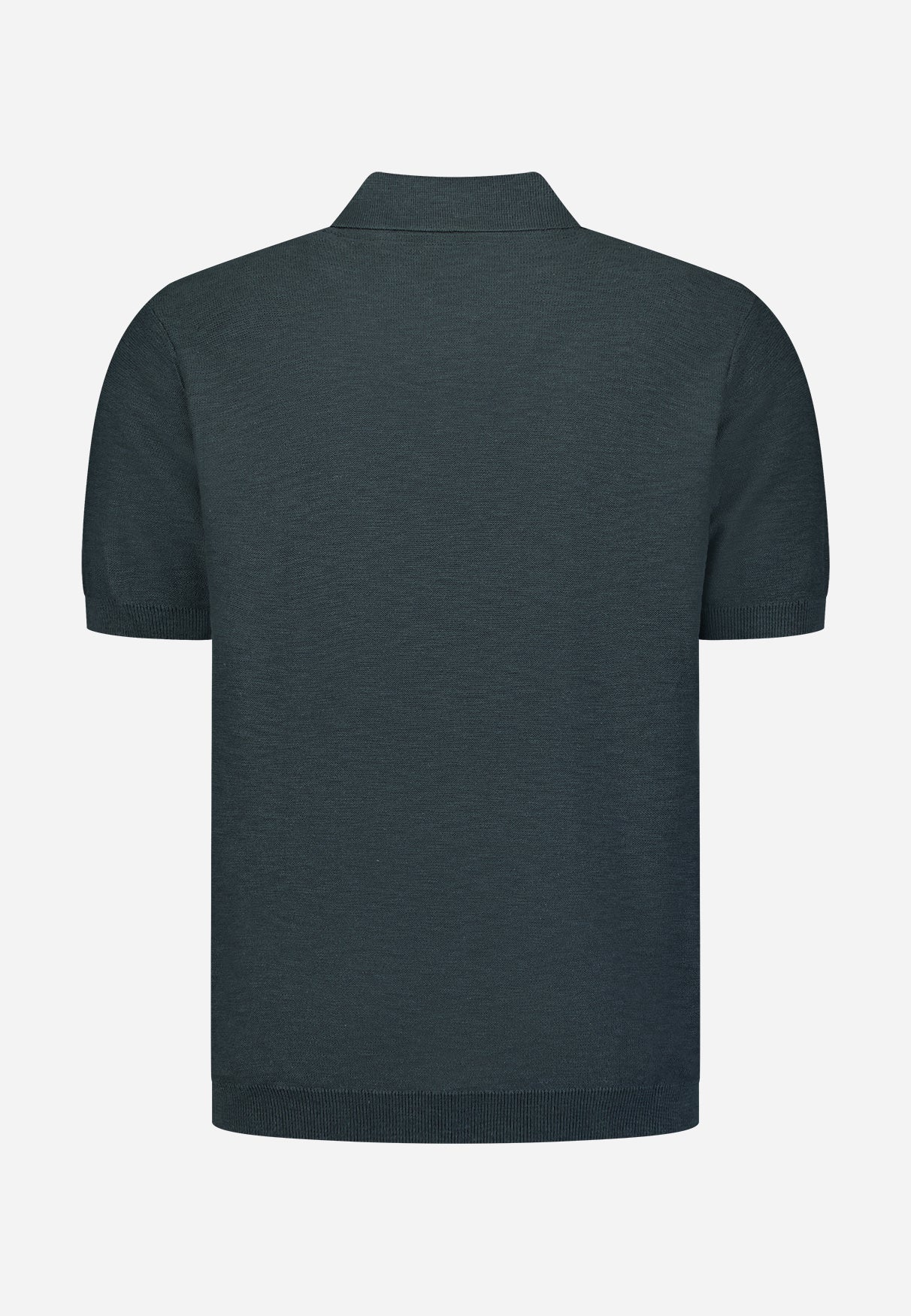 Gebreid slub poloshirt met knopen | Dark Steel
