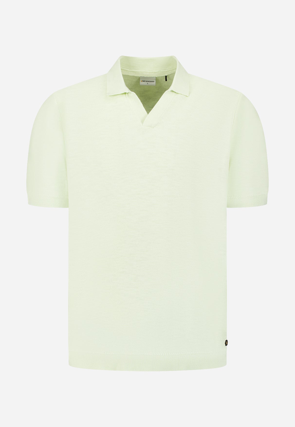 Gebreide V-hals polo | Seagreen