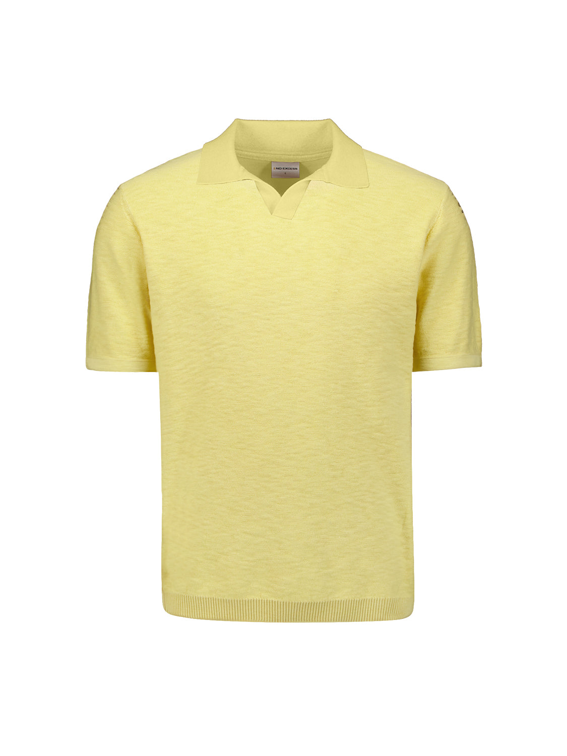 Gebreide V-hals polo | Yellow