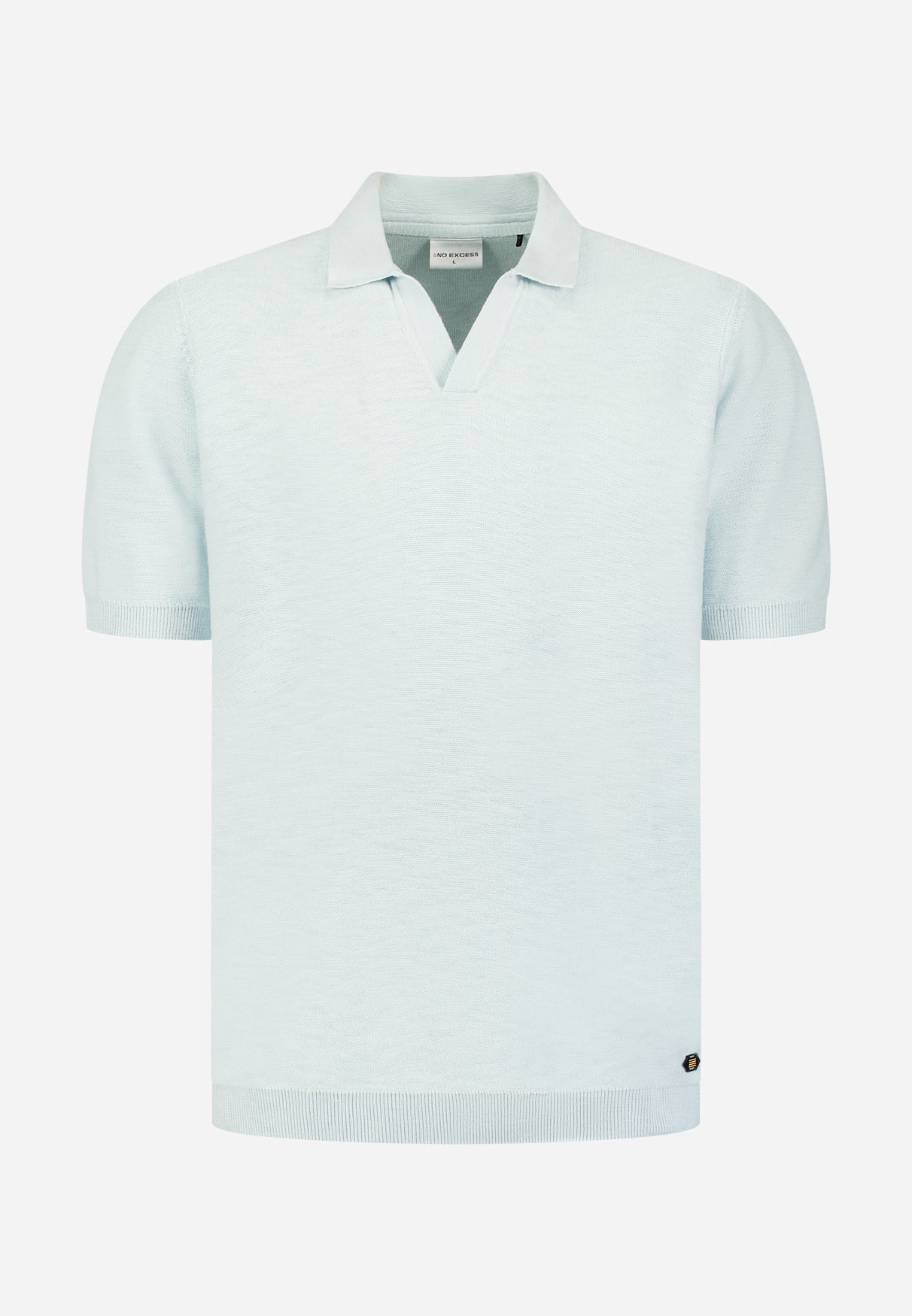 Gebreide V-hals polo | Sky