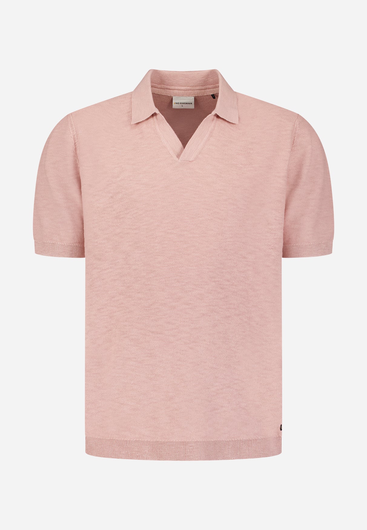 Gebreide V-hals polo | Light Mauve