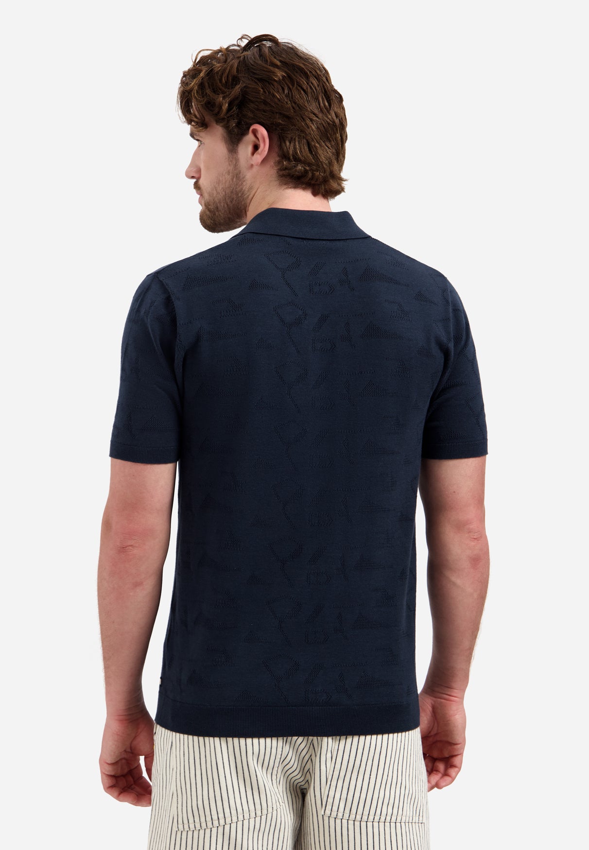 Gebreide jacquard polo | Night