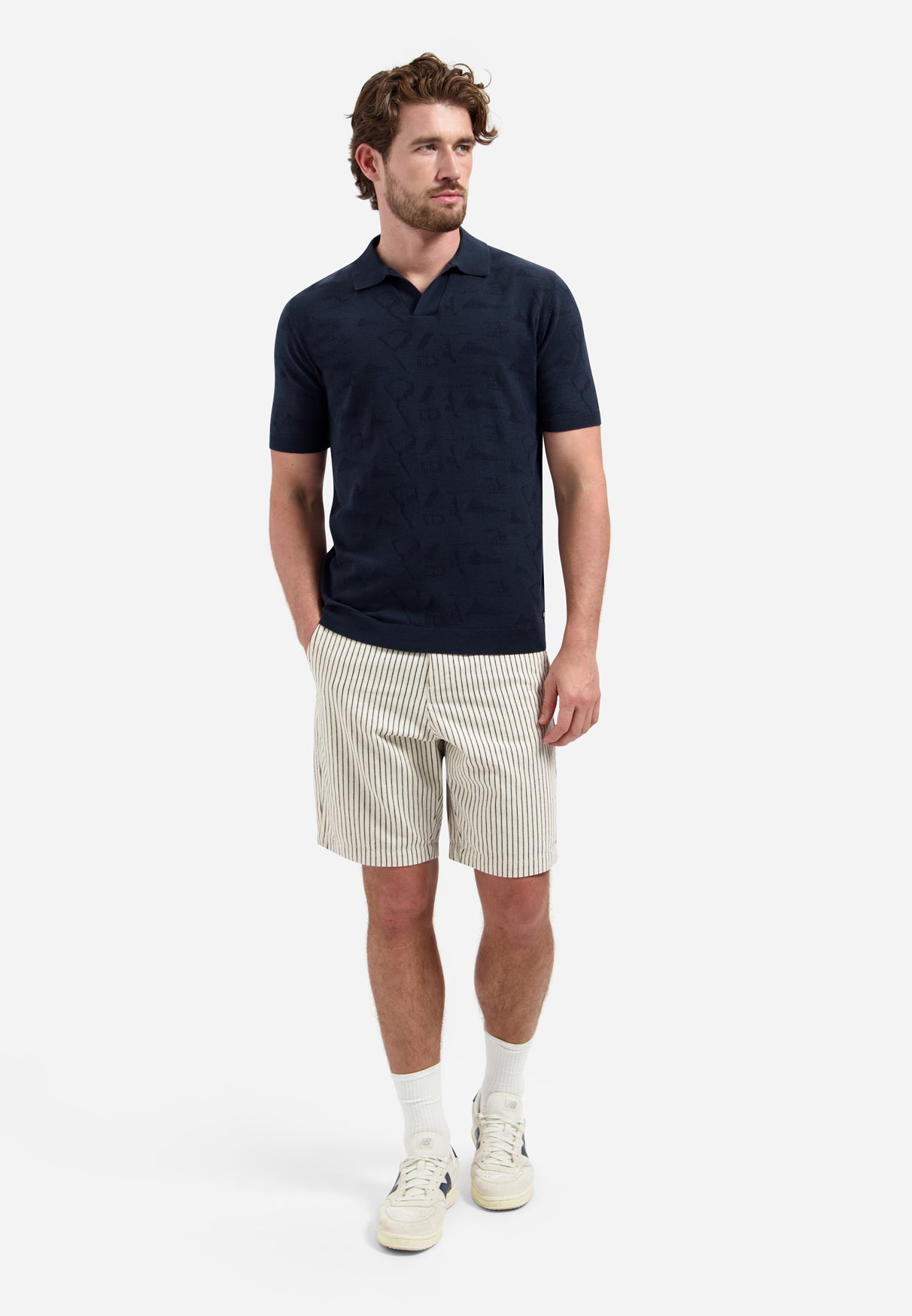 Gebreide jacquard polo | Night