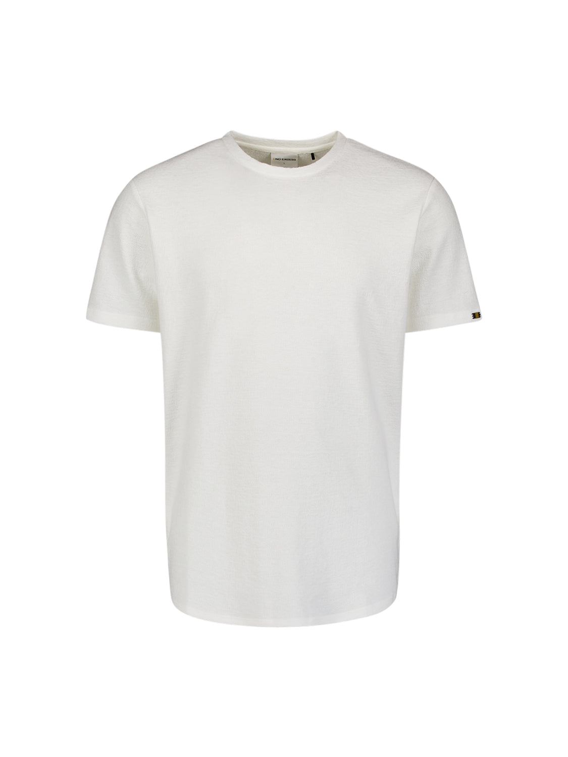 Effen T-shirt met ronde hals | White