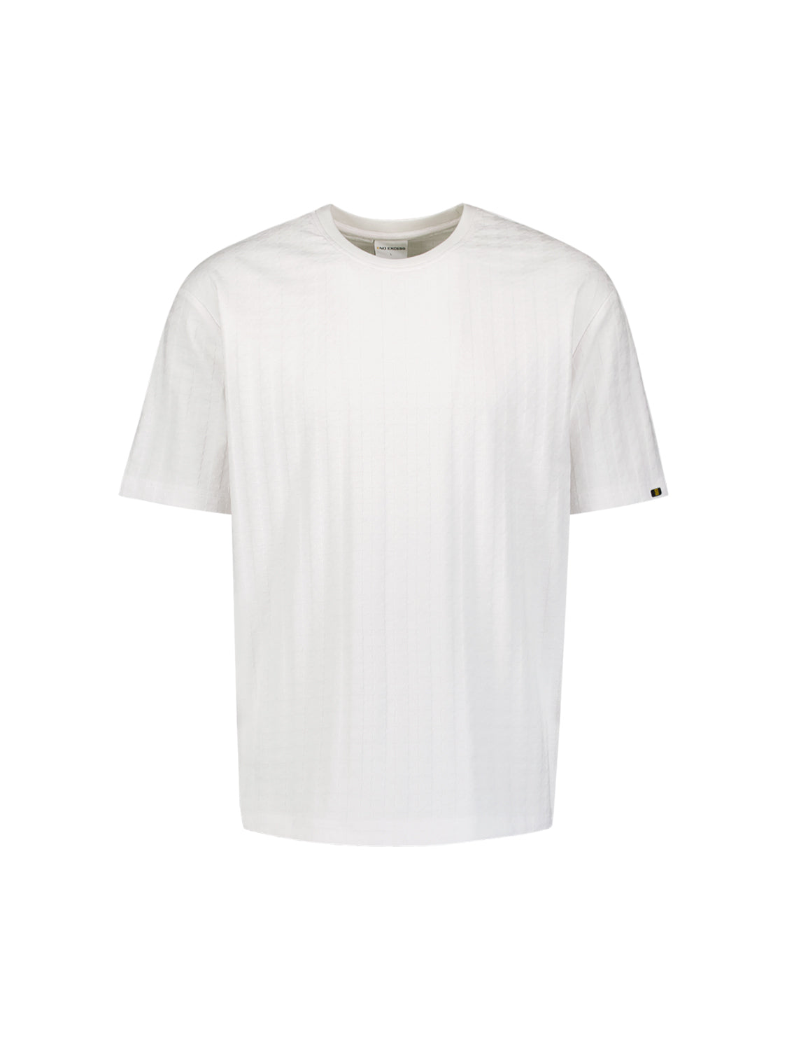 Effen T-shirt met reliëfstructuur | White