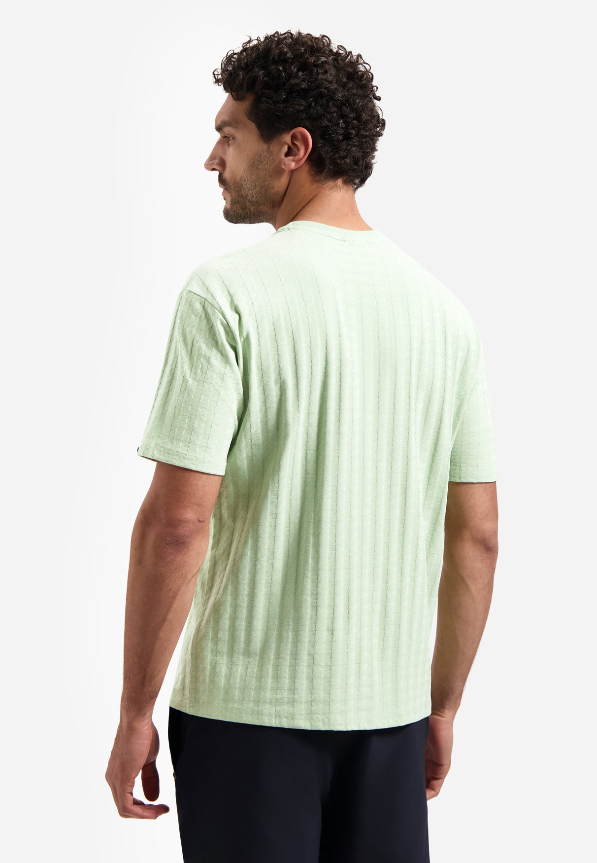 Effen T-shirt met reliëfstructuur | Green
