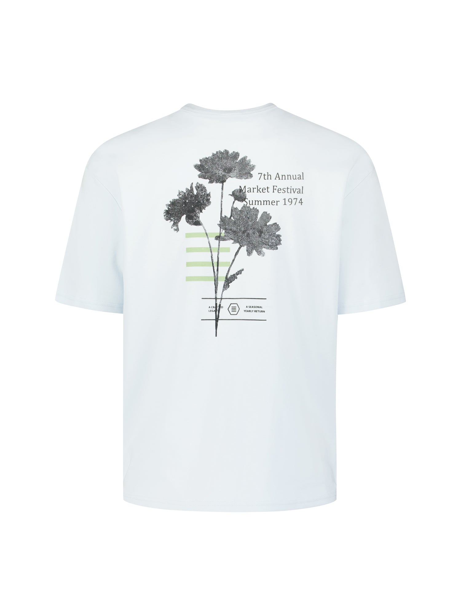 Zwaar T-shirt met ronde hals | Sky