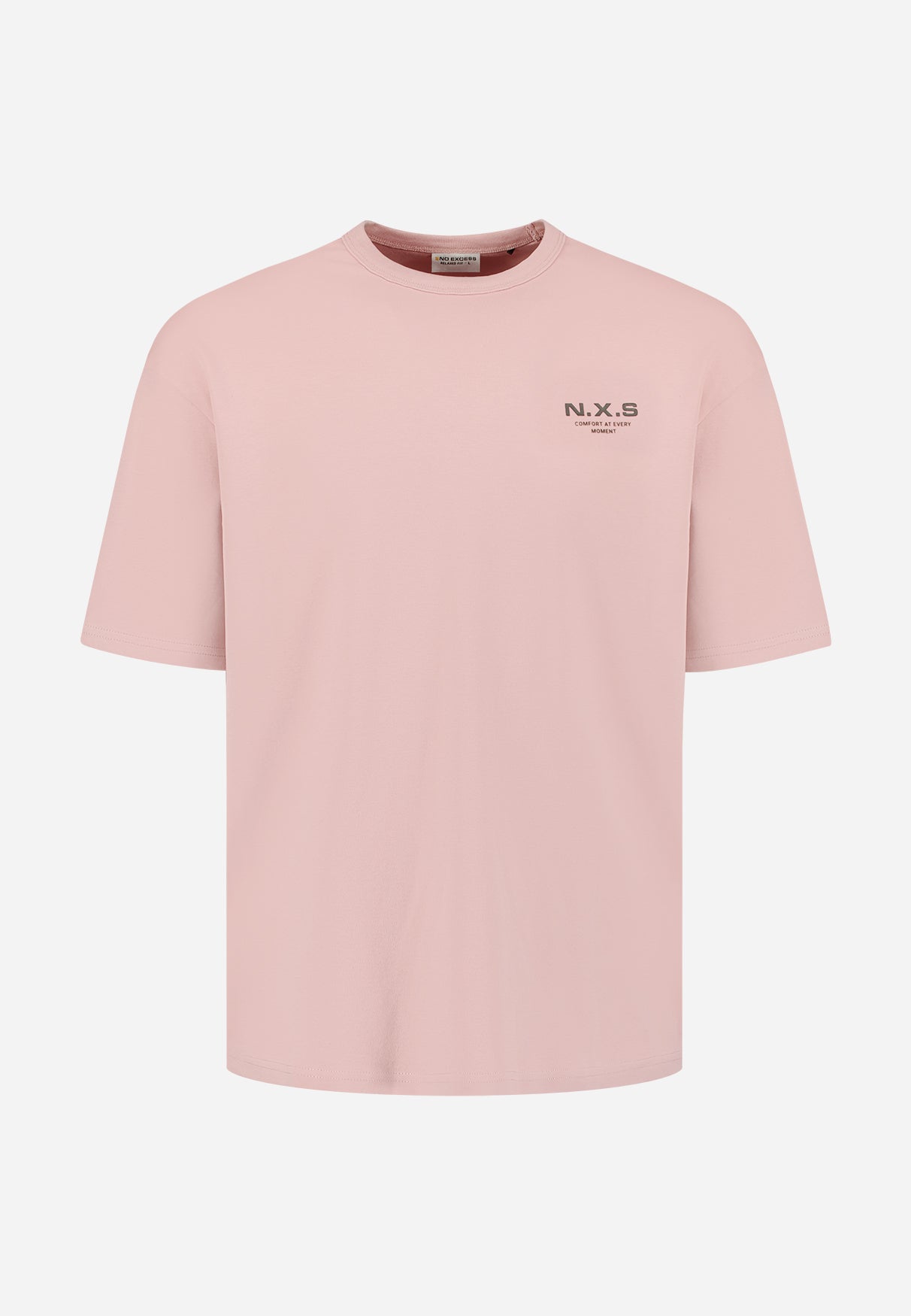 Zwaar T-shirt met ronde hals | Light Mauve
