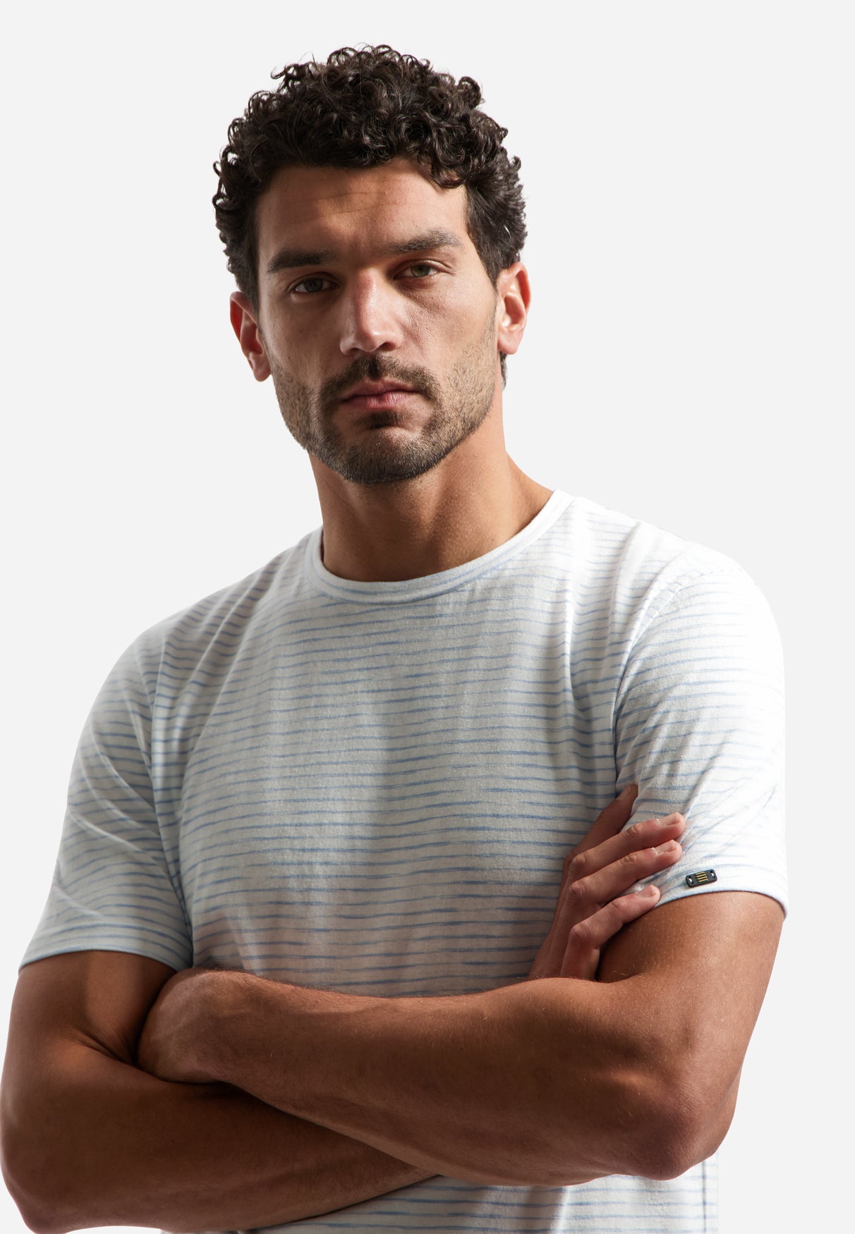 Gestreept T-shirt met ronde hals | Blue