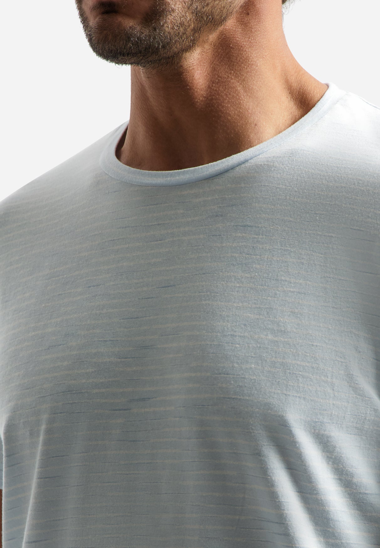 Gestreept T-shirt met ronde hals | Sky