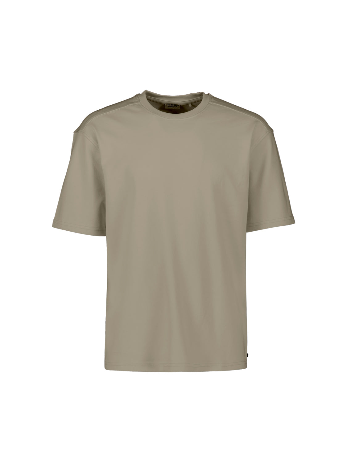 Interlock T-shirt met ronde hals | Taupe
