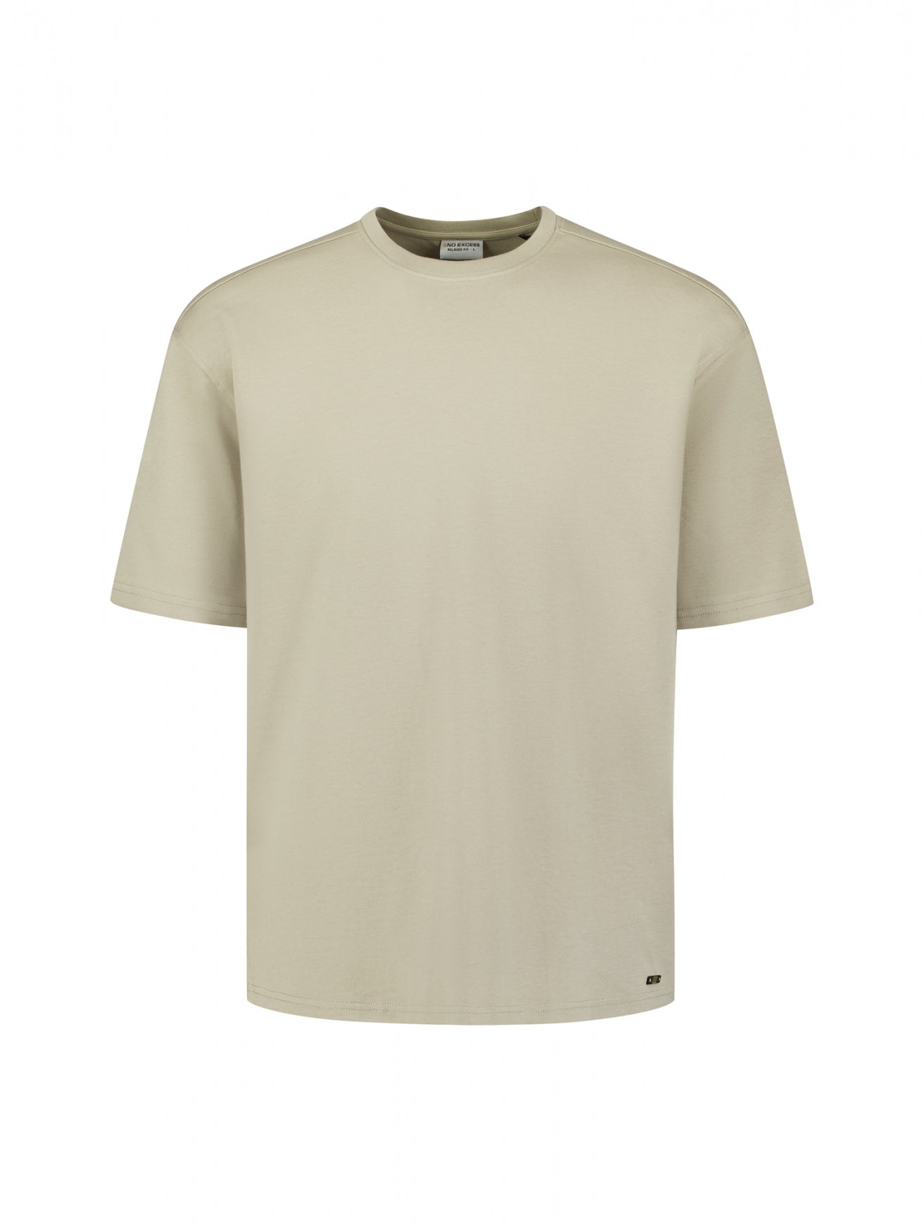 Interlock T-shirt met ronde hals. | Taupe