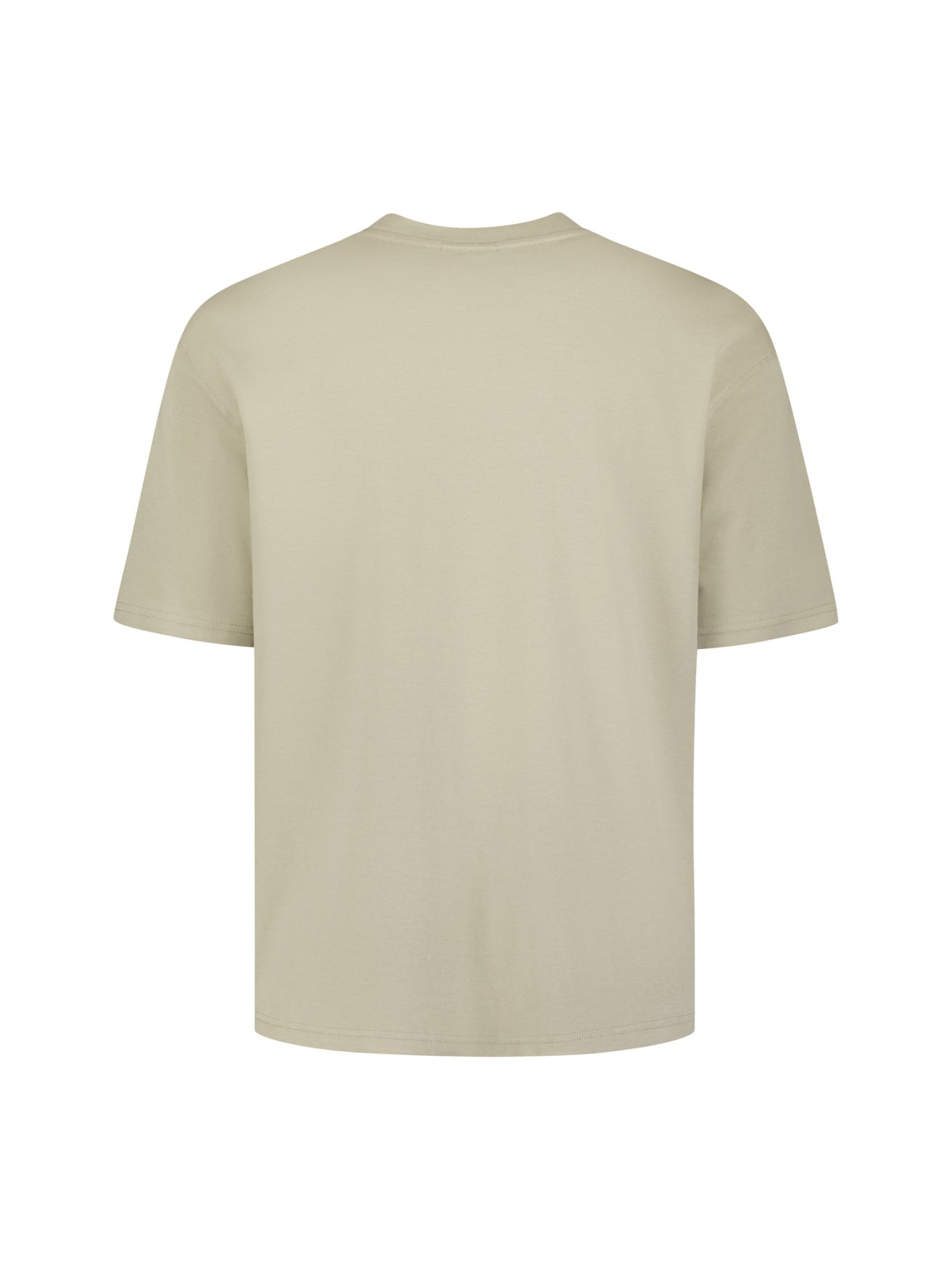 Interlock T-shirt met ronde hals. | Taupe