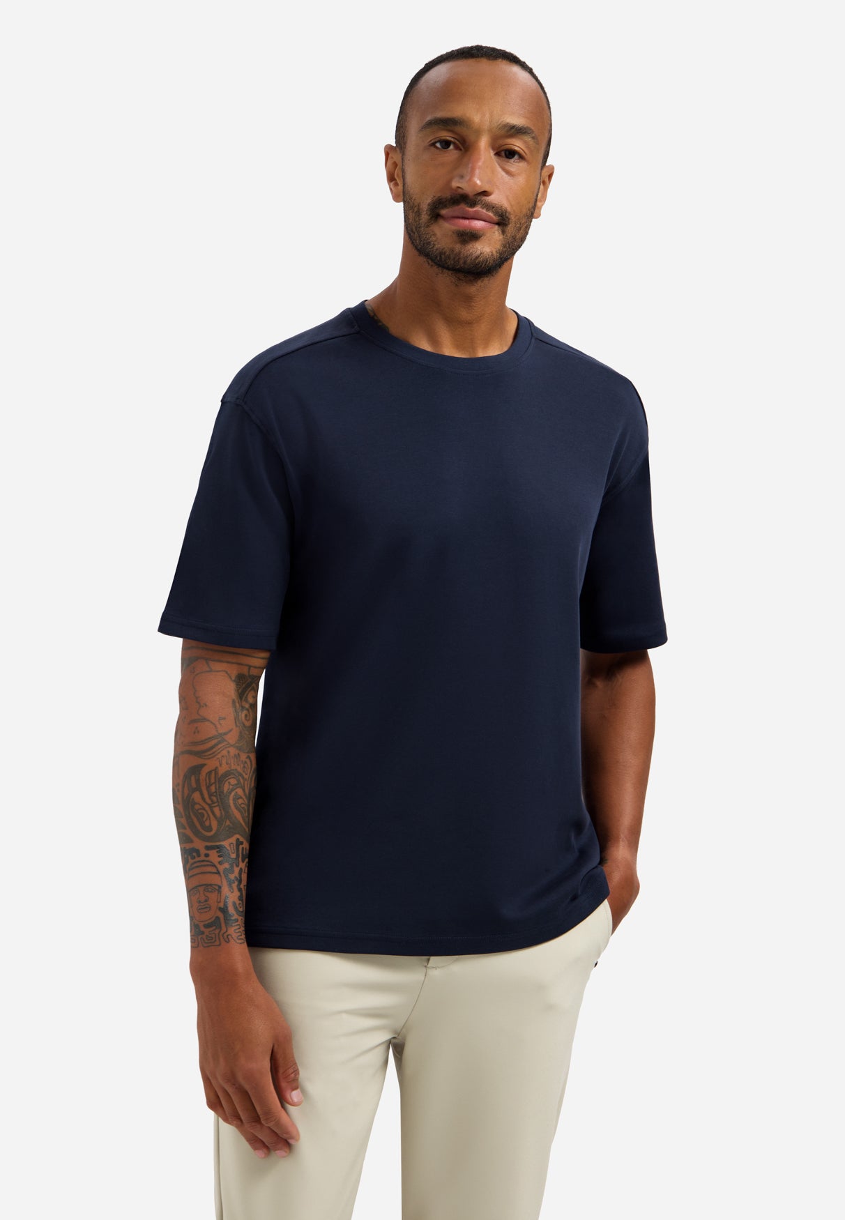 Interlock T-shirt met ronde hals. | night