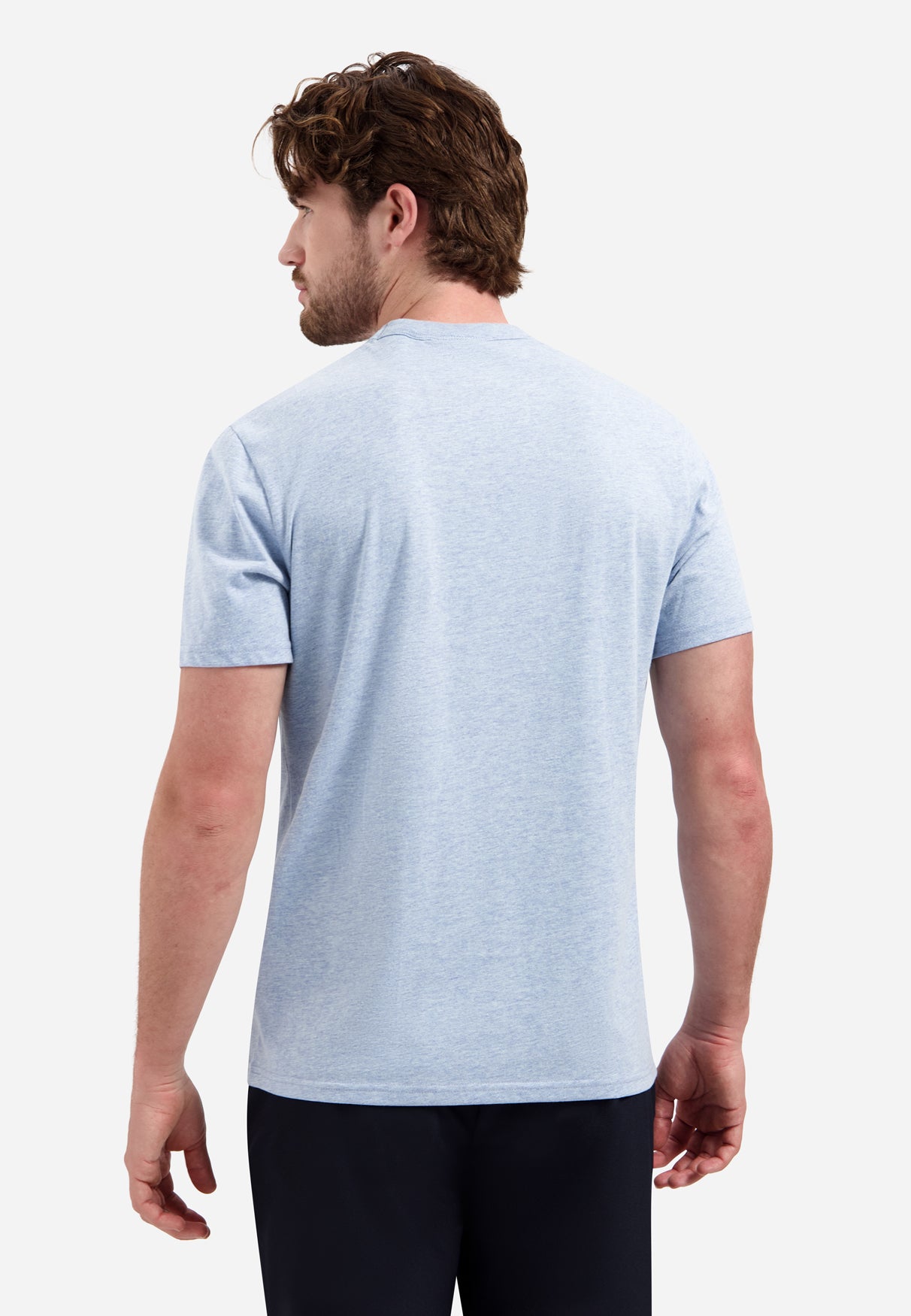Melange T-shirt met ronde hals | Blue