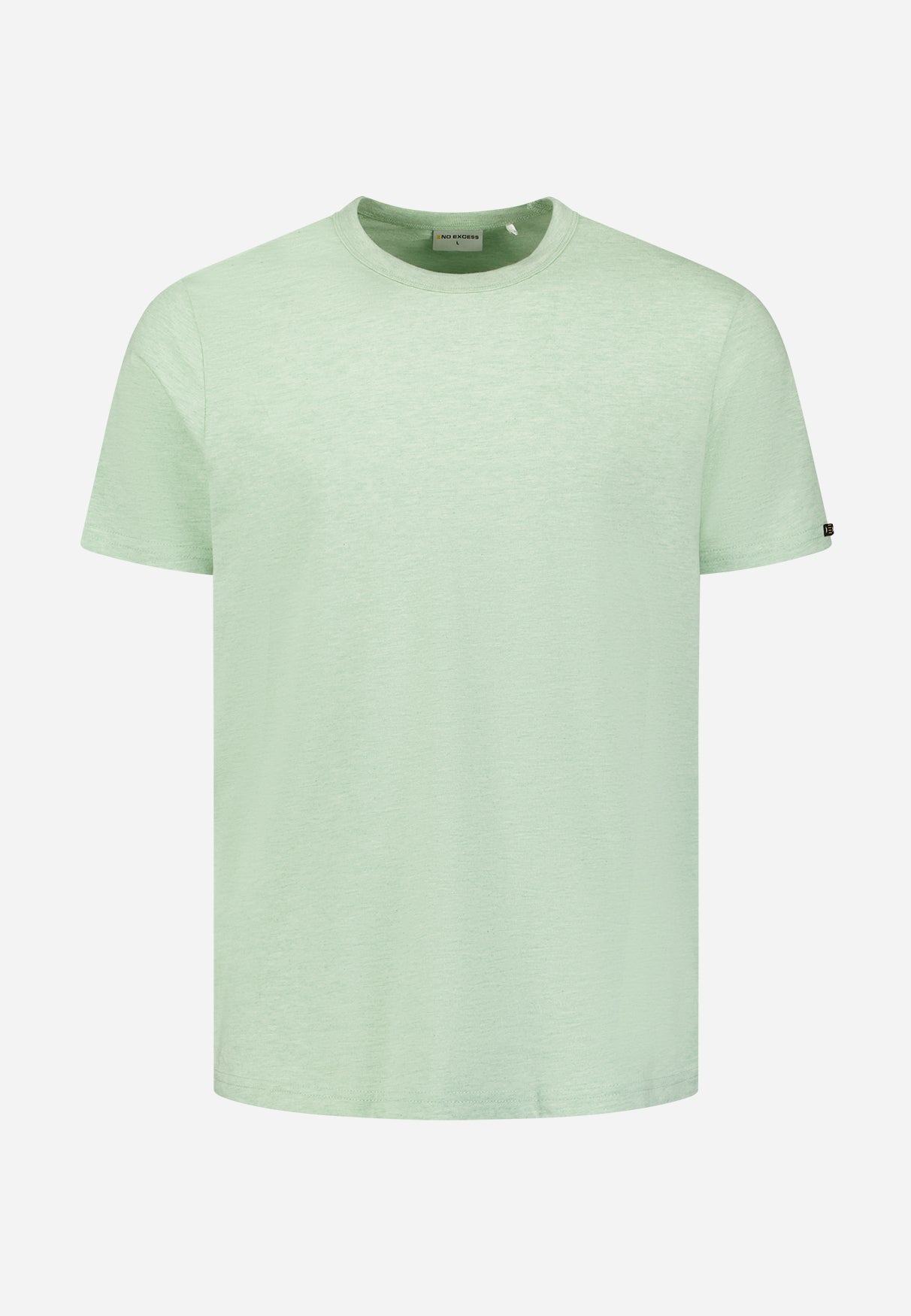 Melange T-shirt met ronde hals | Groen