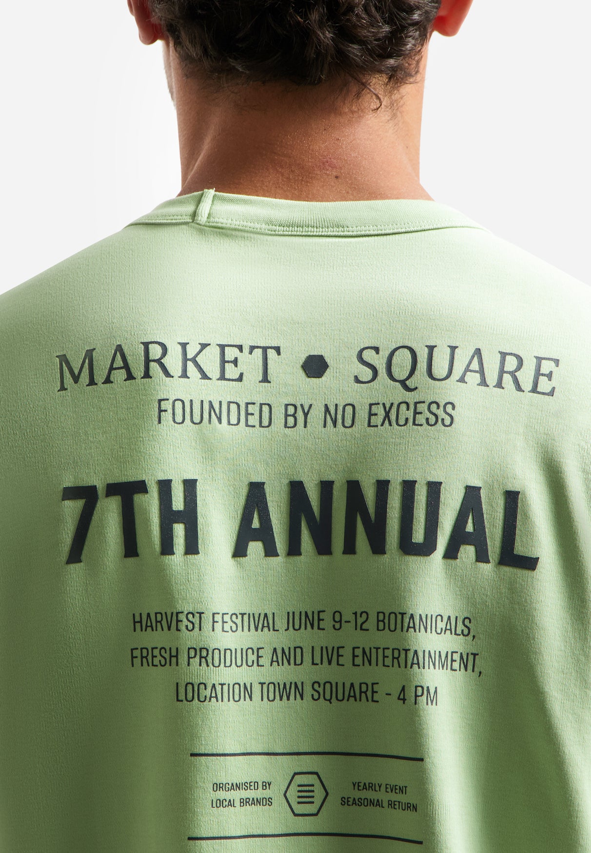 Interlock T-shirt met backprint | Green