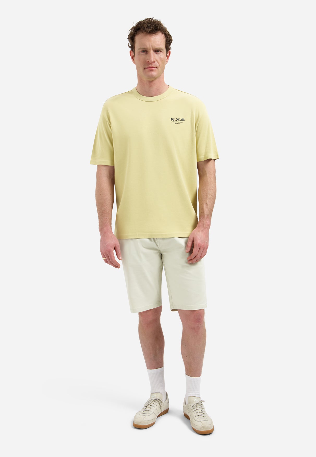 Interlock T-shirt met backprint | Yellow