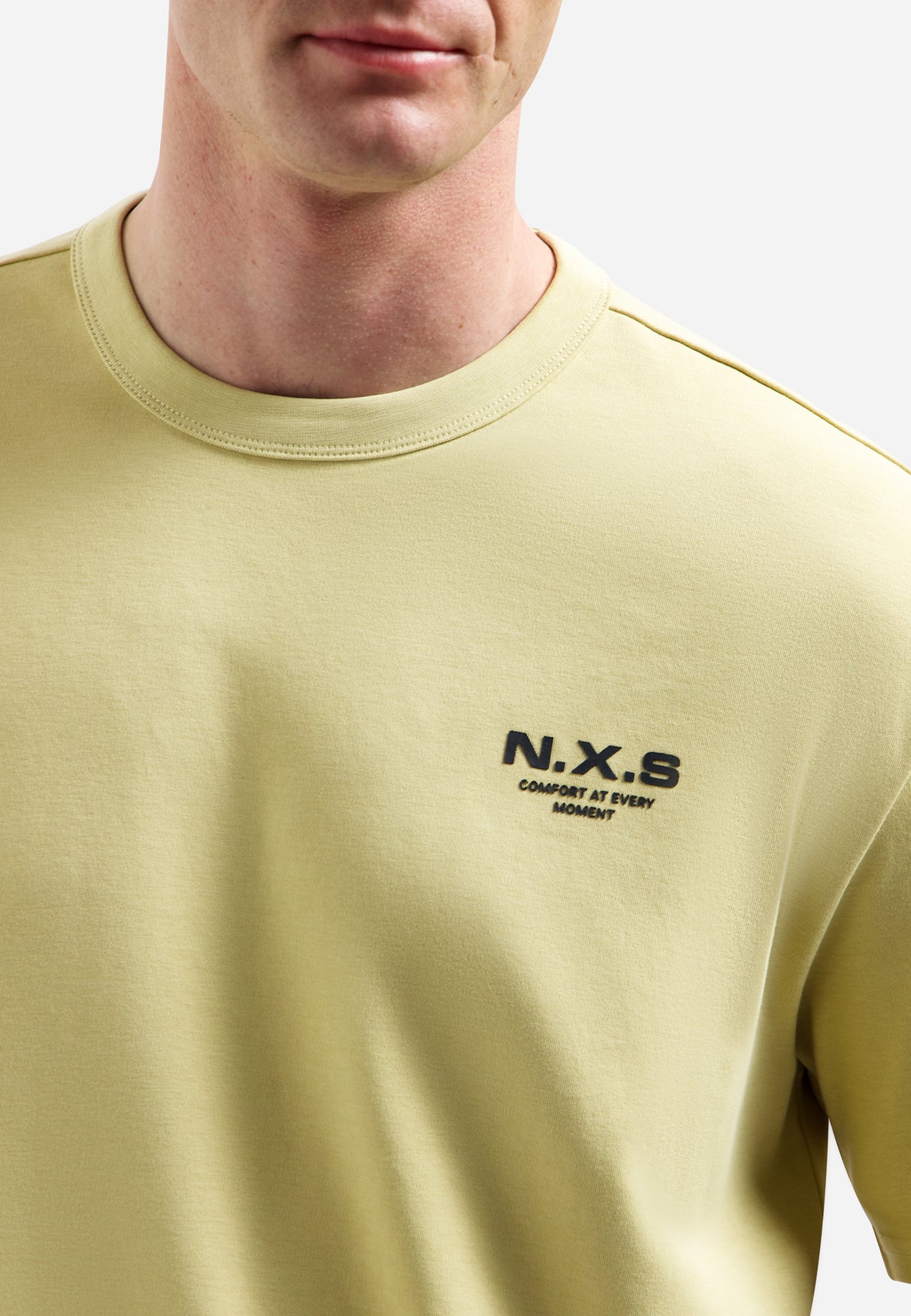 Interlock T-shirt met backprint | Yellow