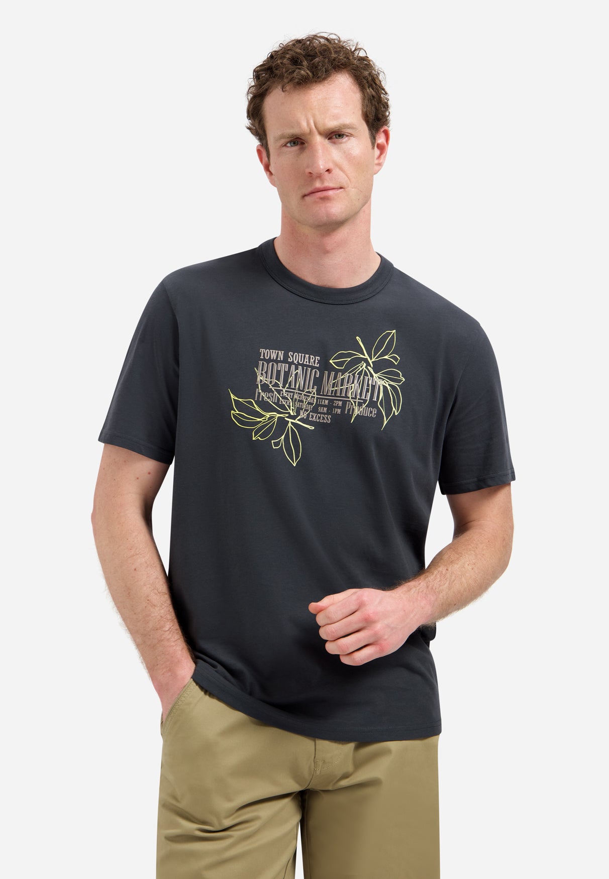 Artwork T-shirt met ronde hals | Dark Steel