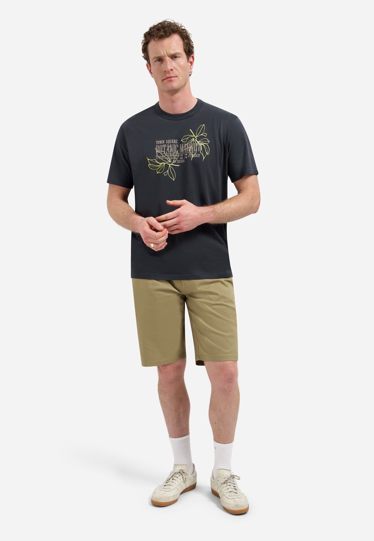 Artwork T-shirt met ronde hals | Dark Steel