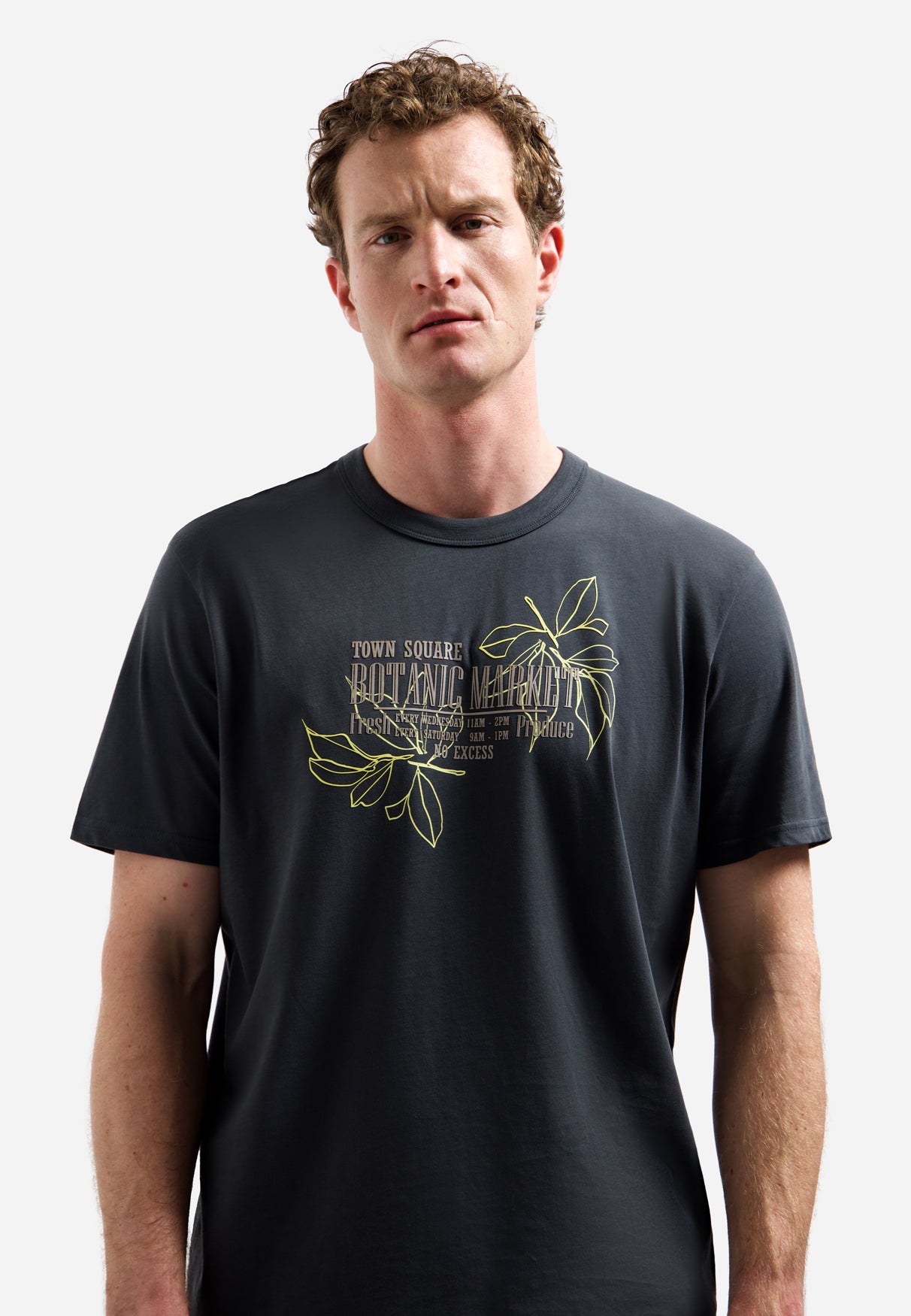 Artwork T-shirt met ronde hals | Dark Steel