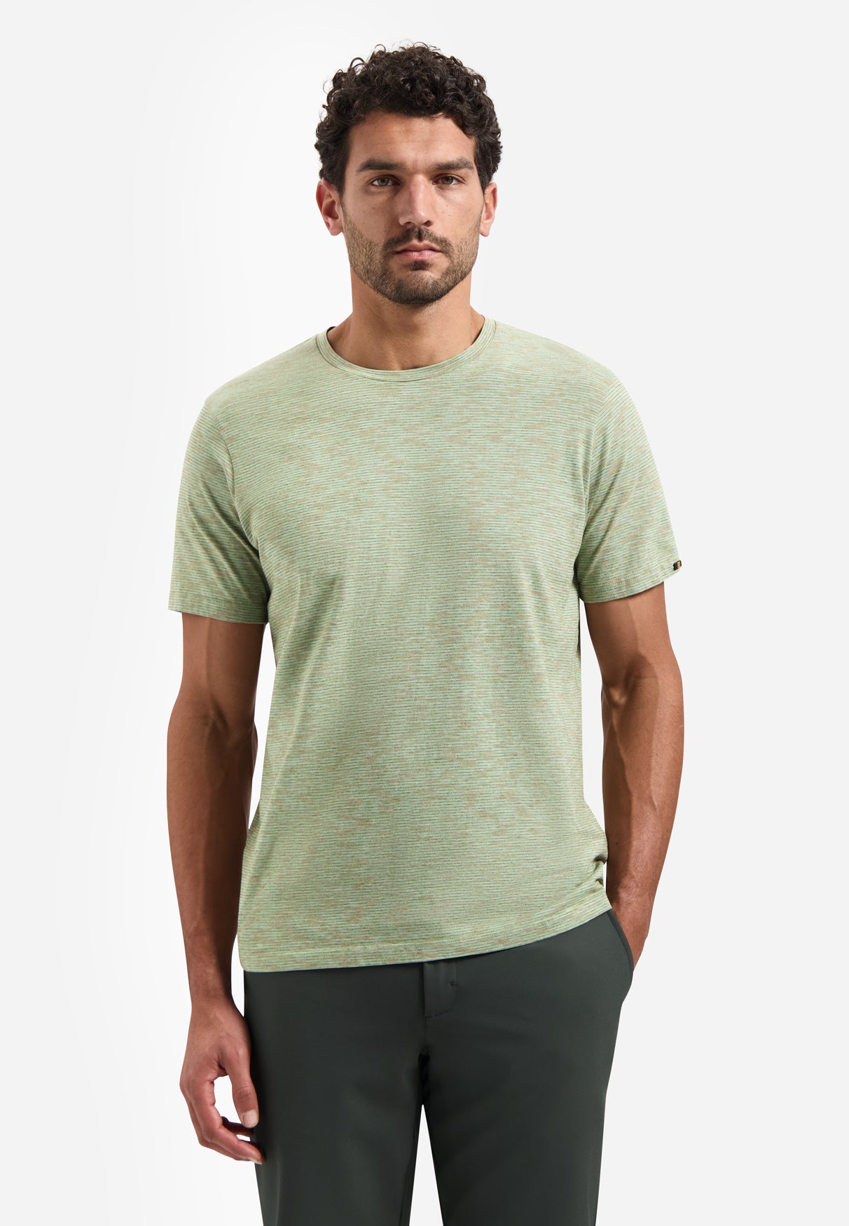 Gestreept T-shirt met ronde hals | Green