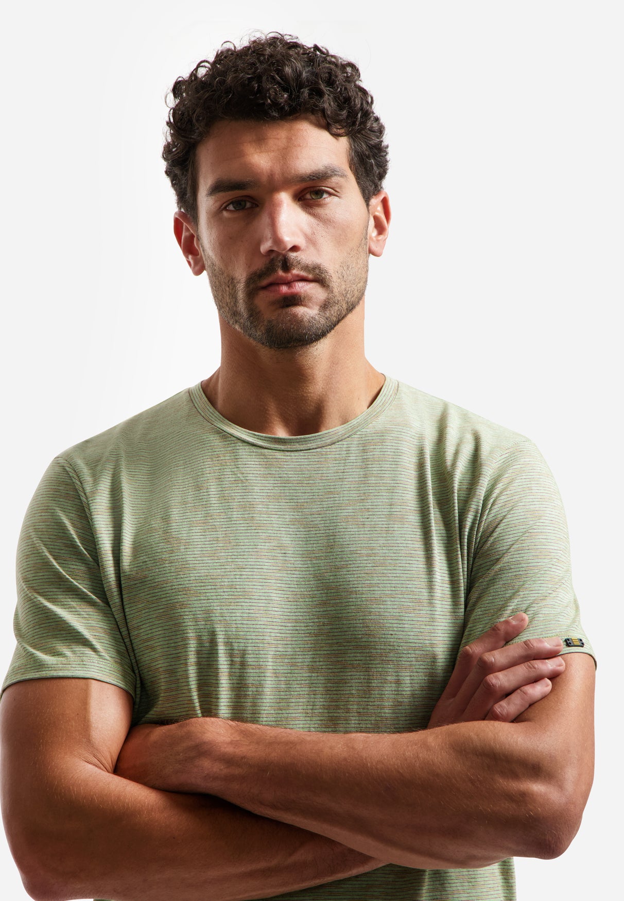 Gestreept T-shirt met ronde hals | Green