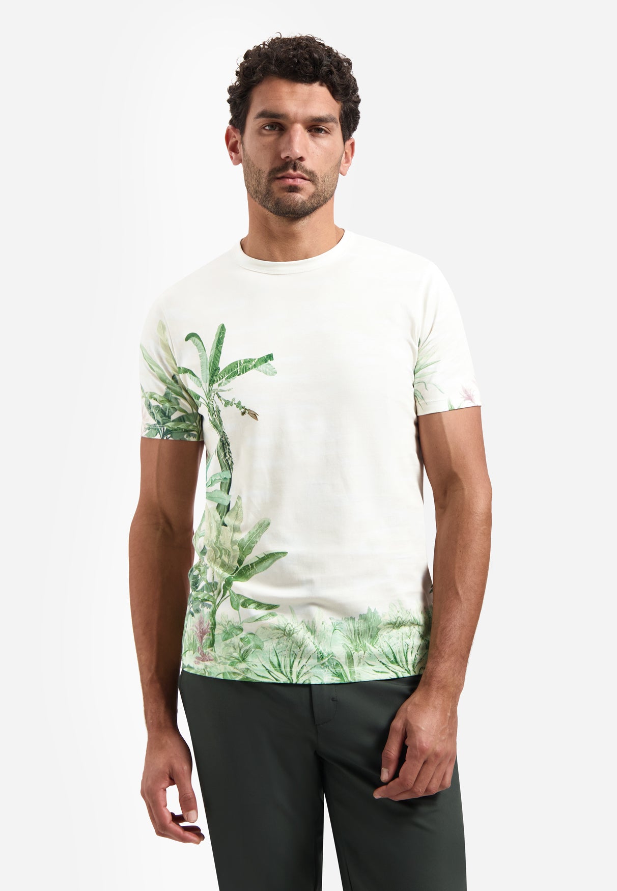 T-shirt met botanische print | Green