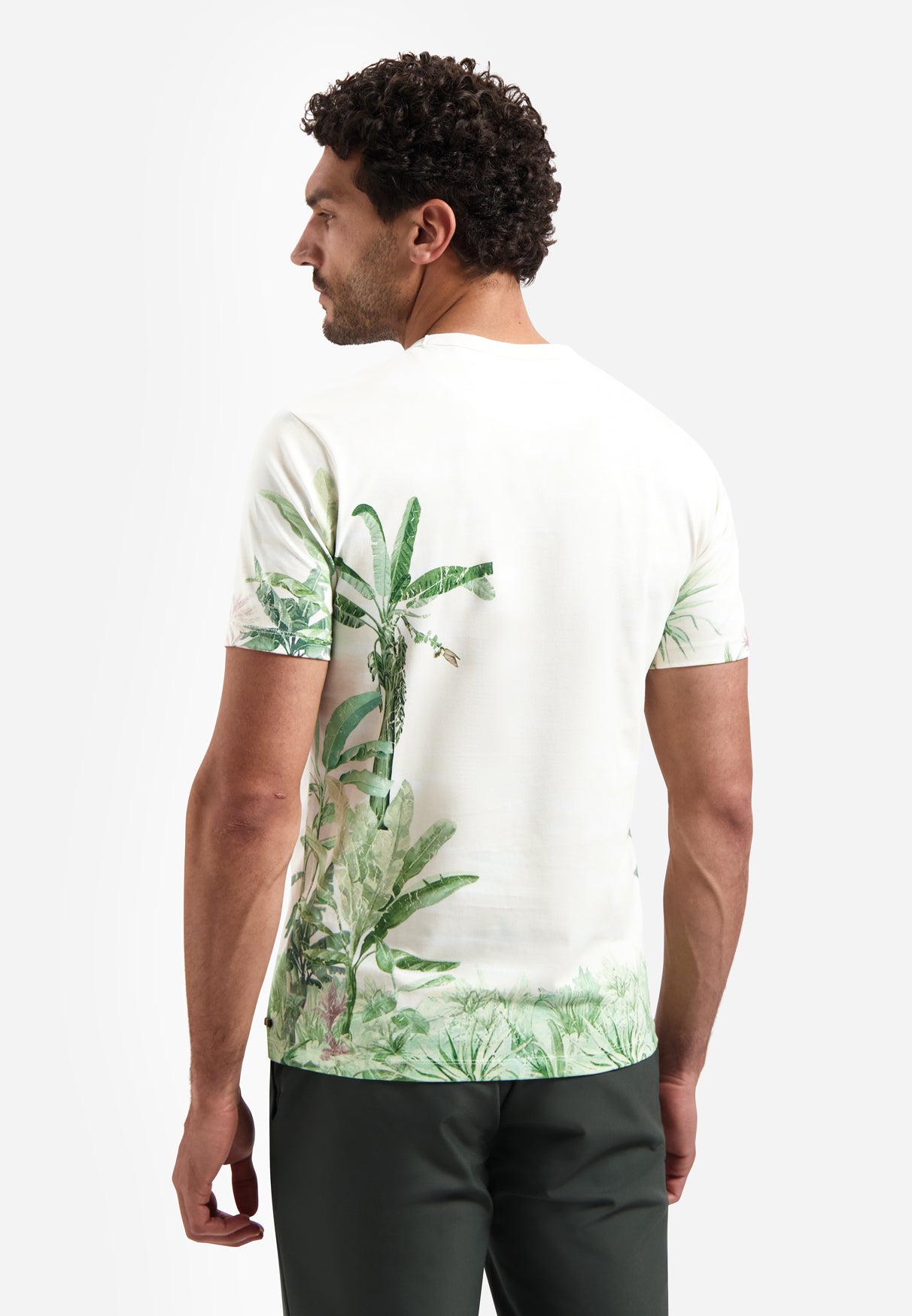 T-shirt met botanische print | Green