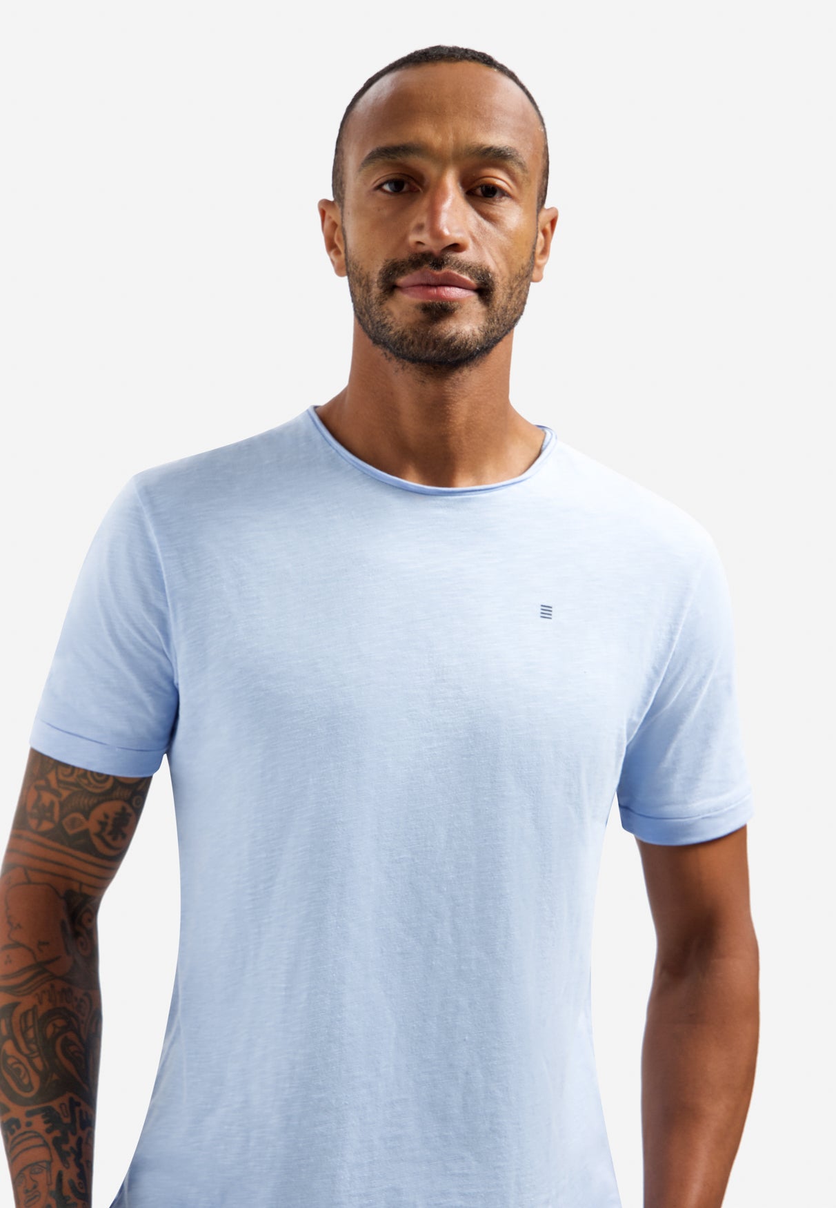 Slub T-shirt met ronde hals | Blue