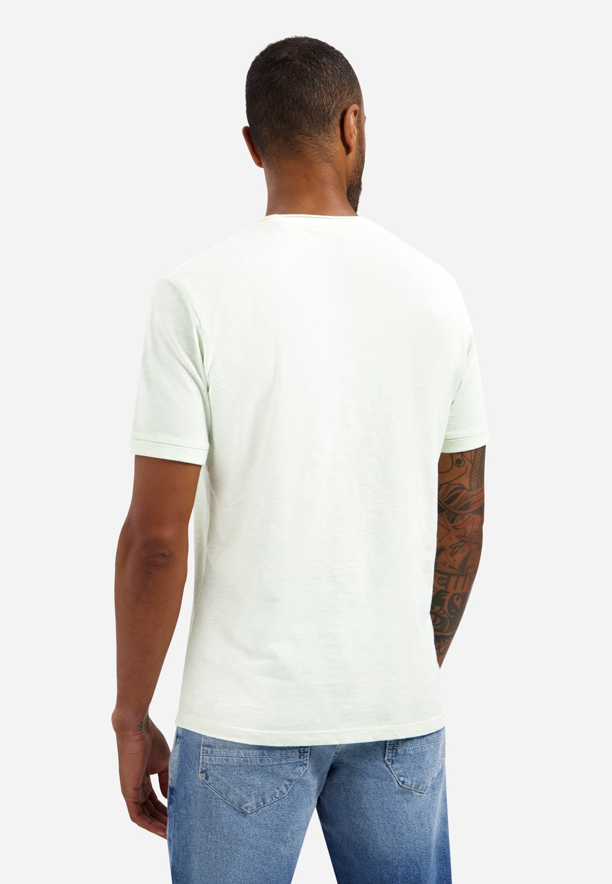 Slub T-shirt met ronde hals | Seagreen