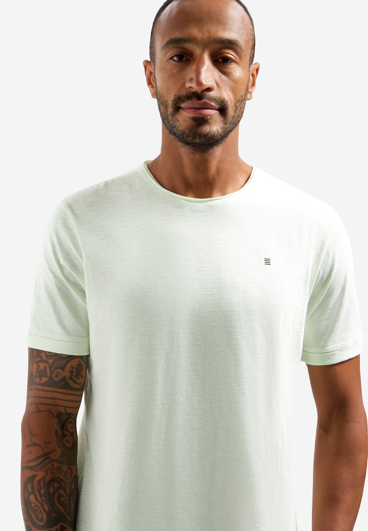 Slub T-shirt met ronde hals | Seagreen
