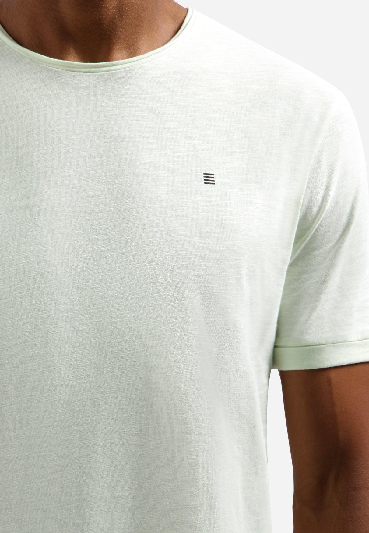 Slub T-shirt met ronde hals | Seagreen