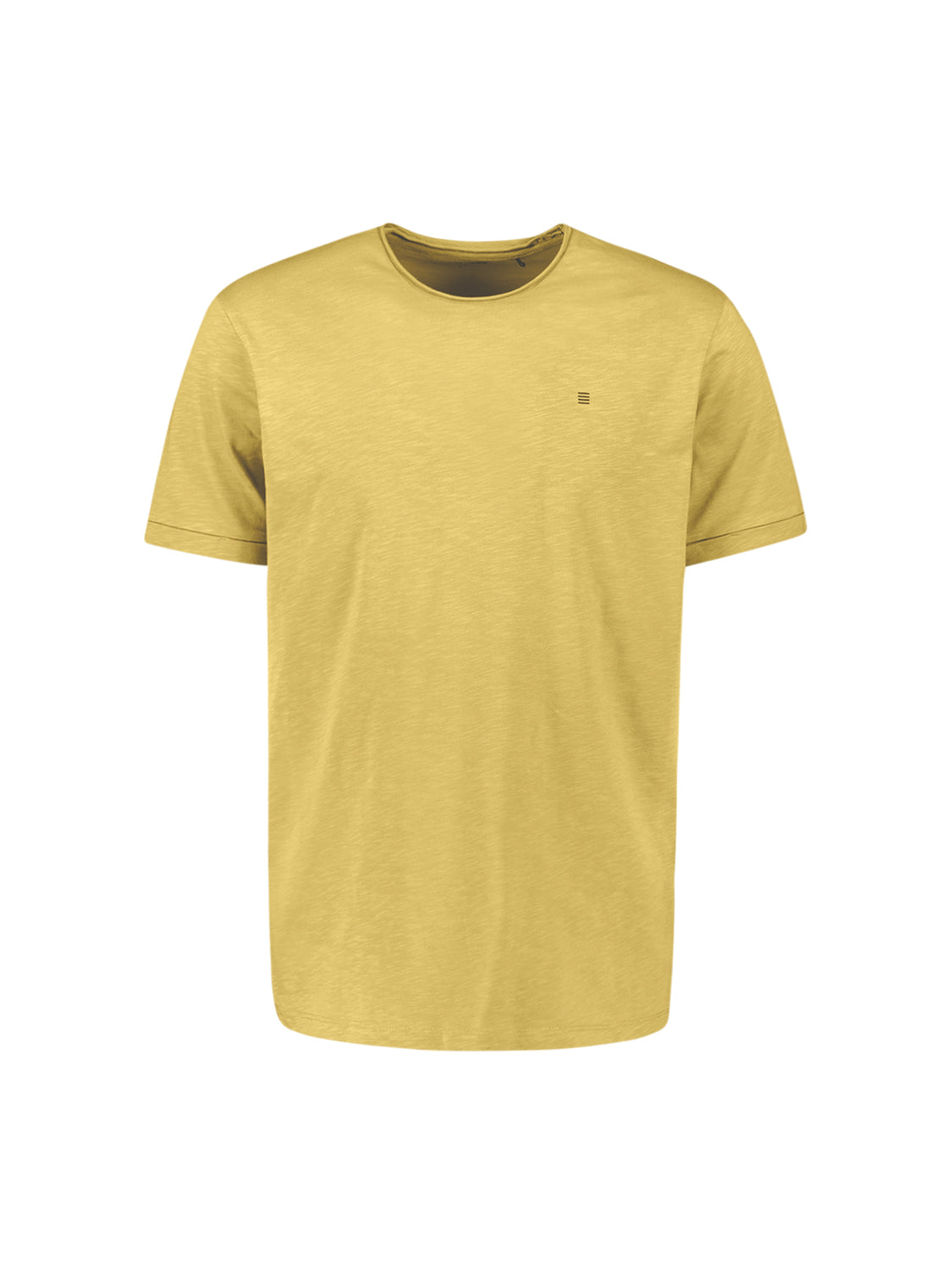 Slub T-shirt met ronde hals | Yellow